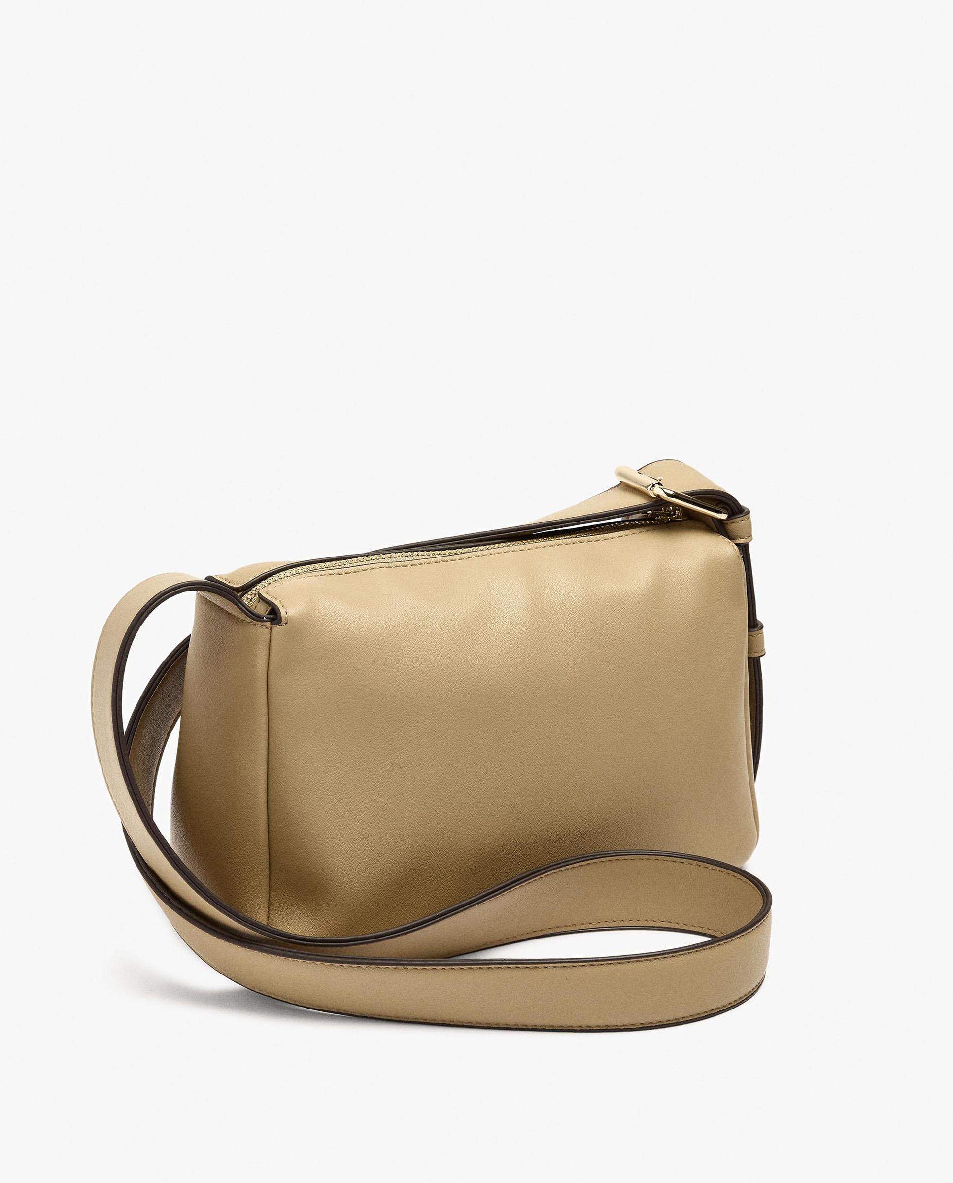 Bandolera de mujer con cierre de cremallera en liso - Parfois - Beige Beige-2