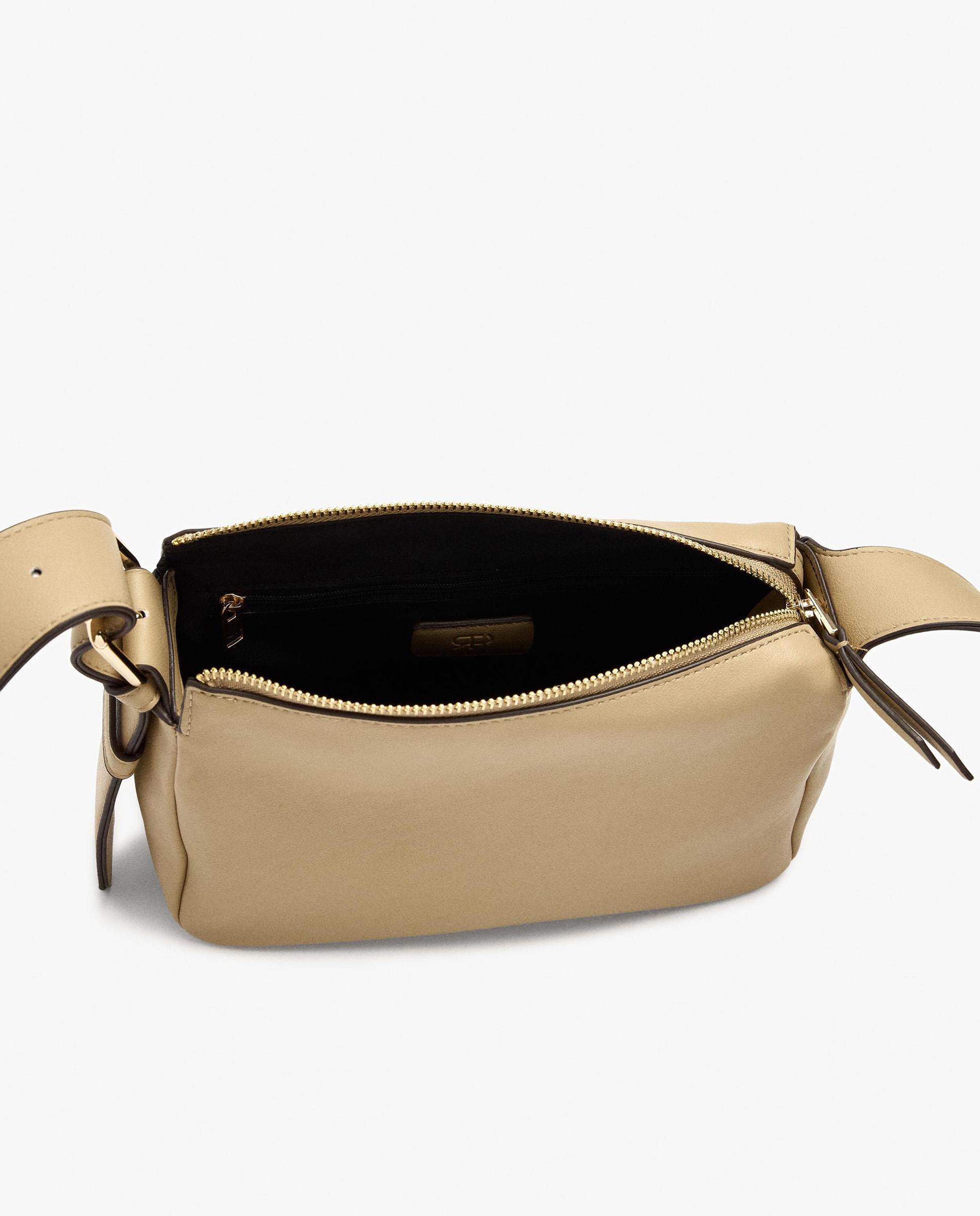 Bandolera de mujer con cierre de cremallera en liso - Parfois - Beige Beige-4