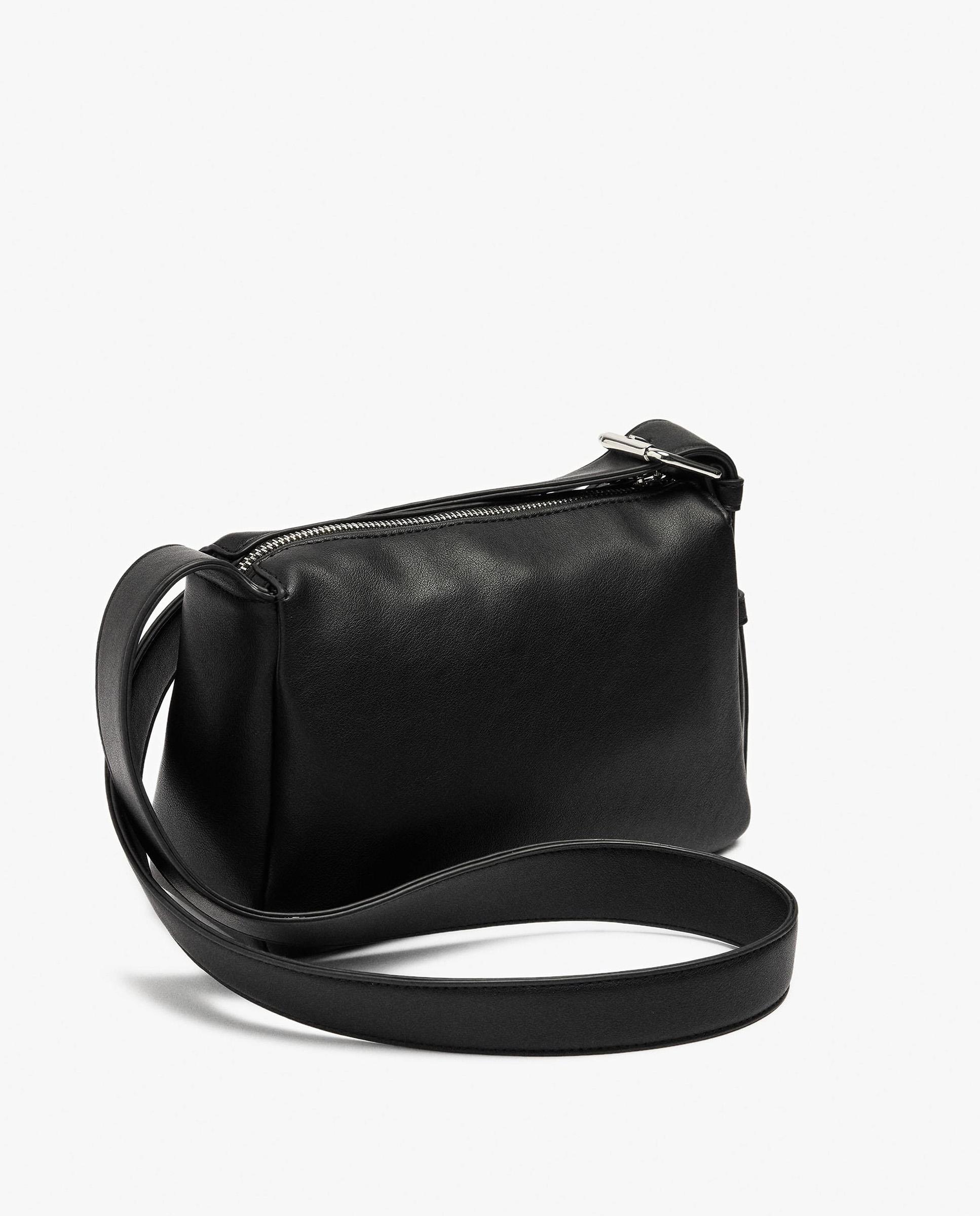 Bandolera de mujer con cierre de cremallera en liso - Parfois - Negro Negro-4