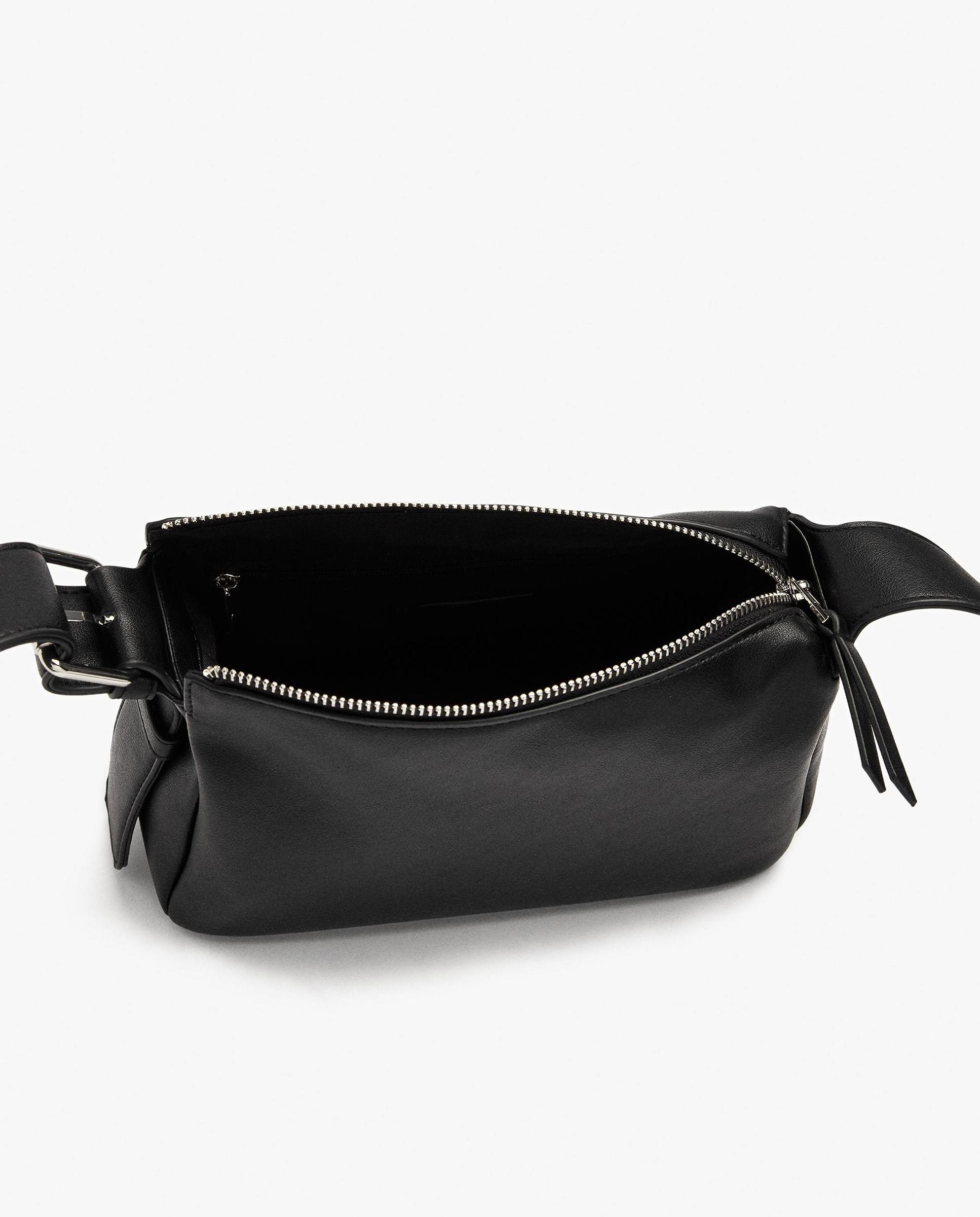 Bandolera de mujer con cierre de cremallera en liso - Parfois - Negro Negro-5
