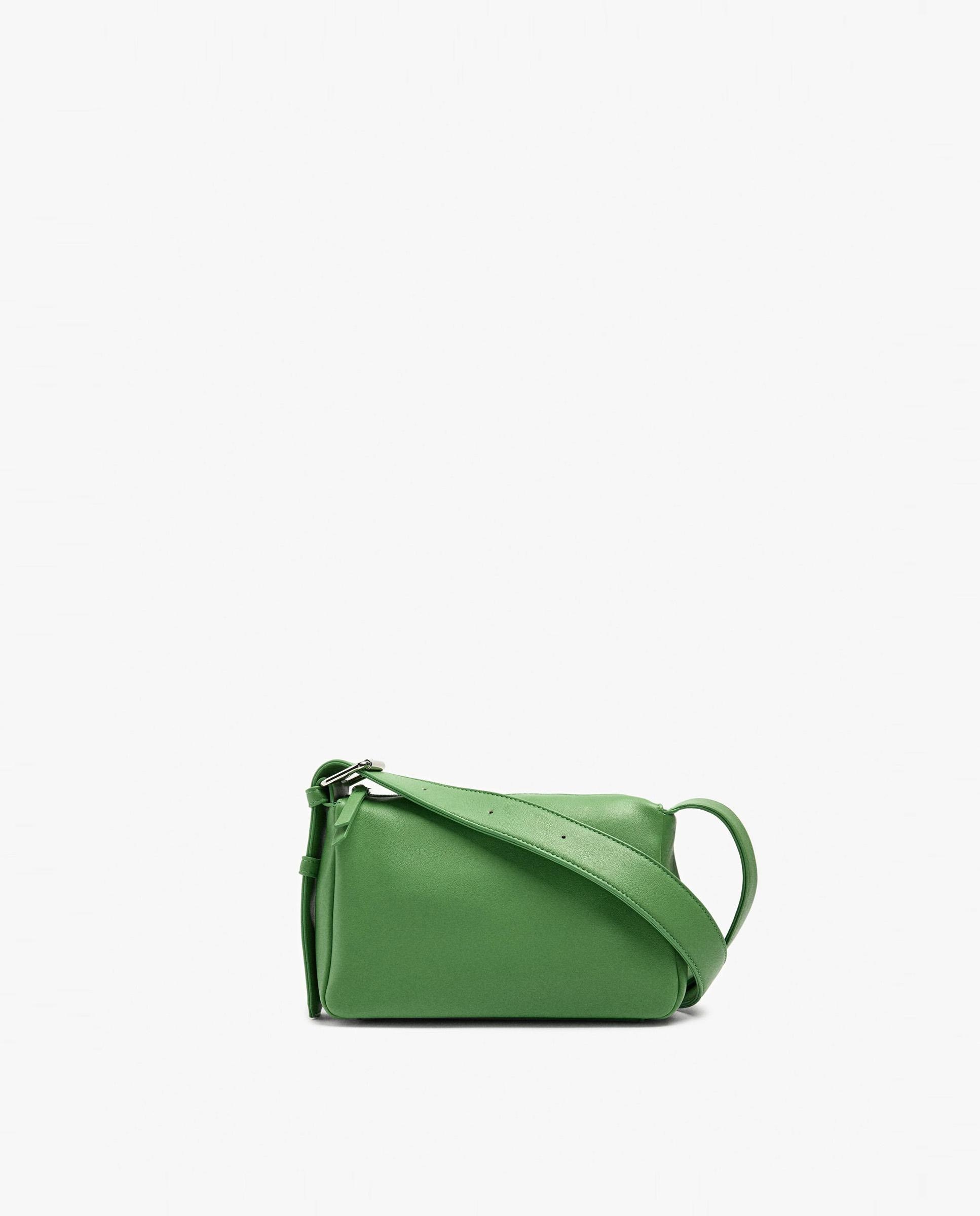Bandolera de mujer con cierre de cremallera en liso - Parfois - Verde Verde-1