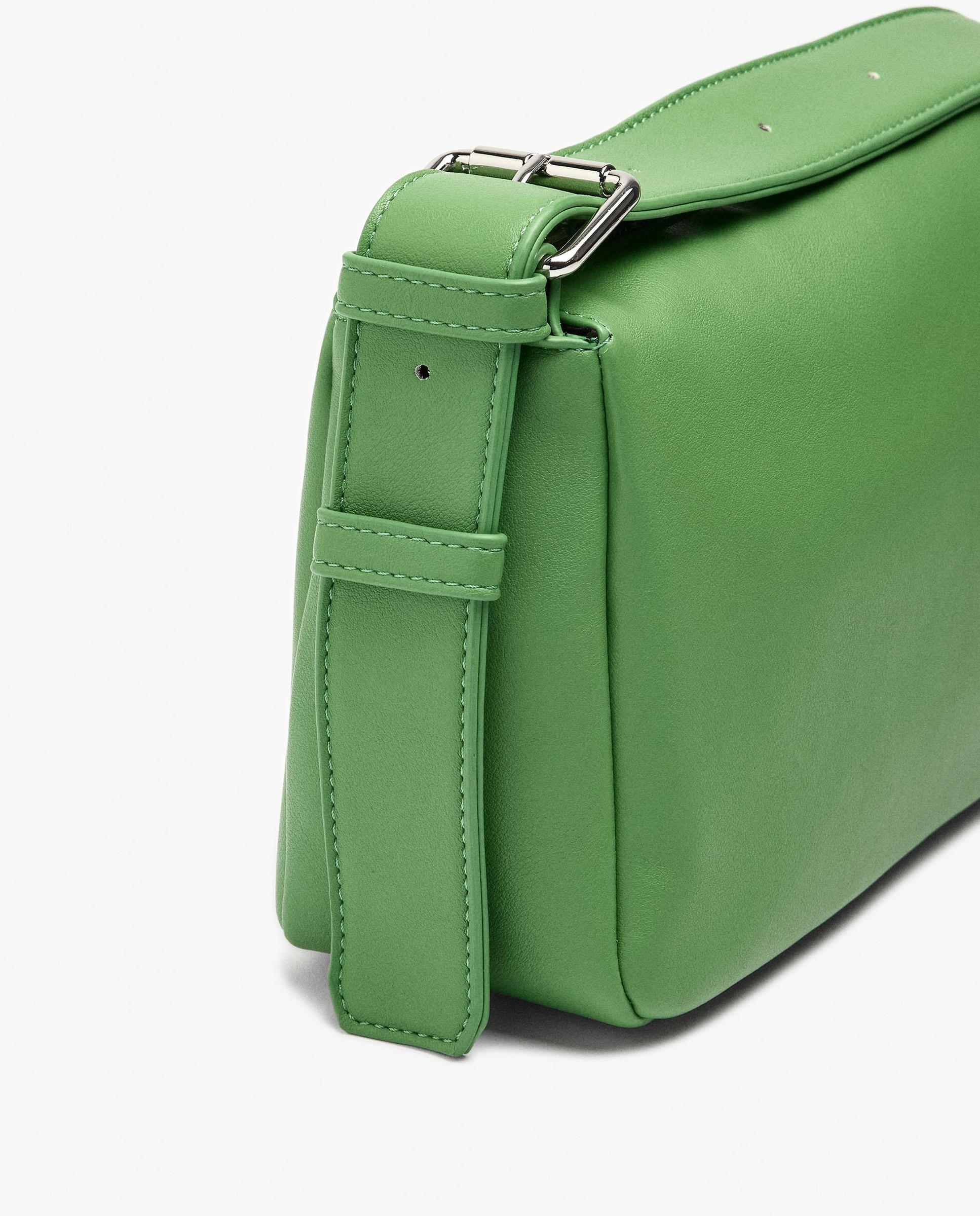 Bandolera de mujer con cierre de cremallera en liso - Parfois - Verde Verde-3