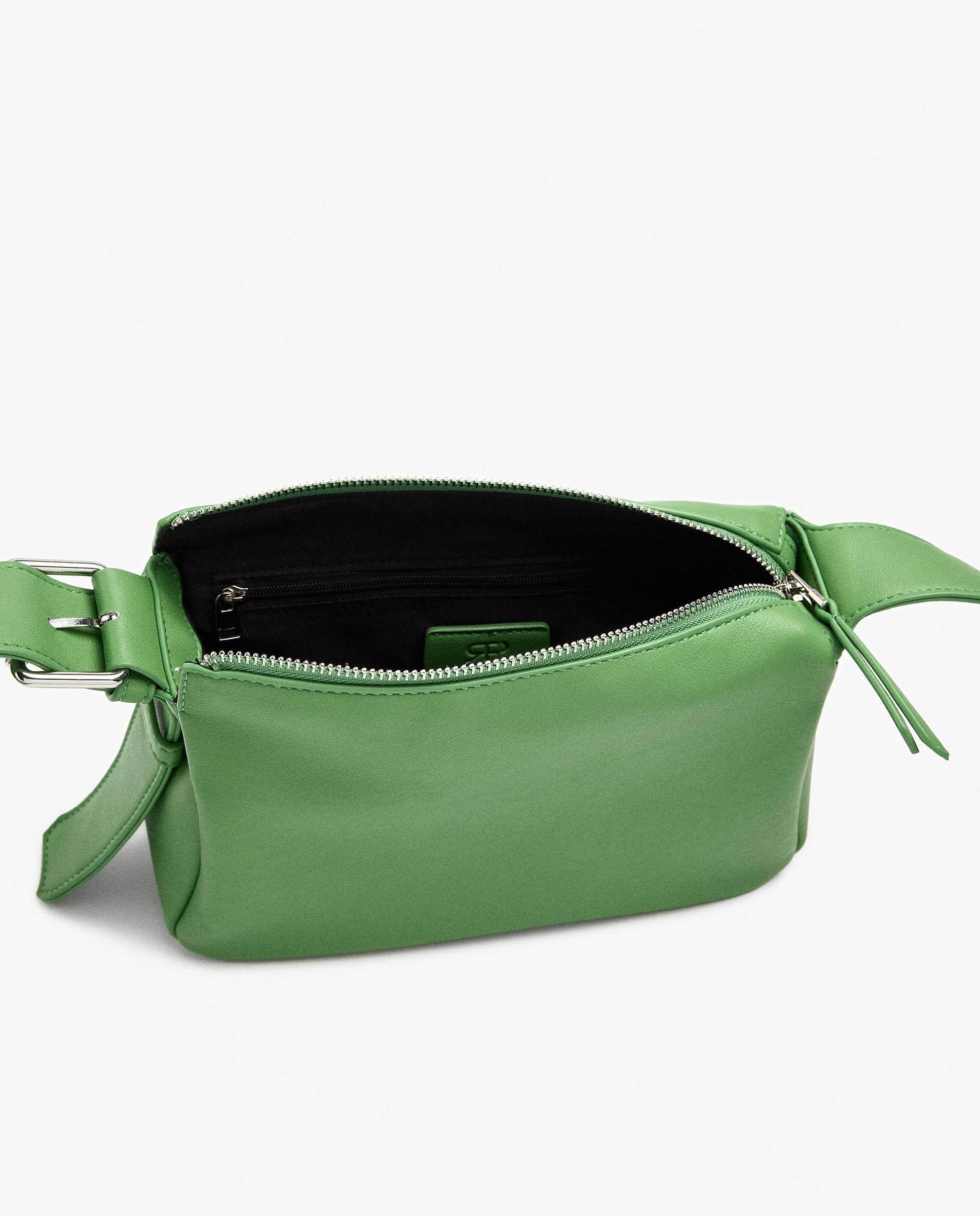 Bandolera de mujer con cierre de cremallera en liso - Parfois - Verde Verde-5