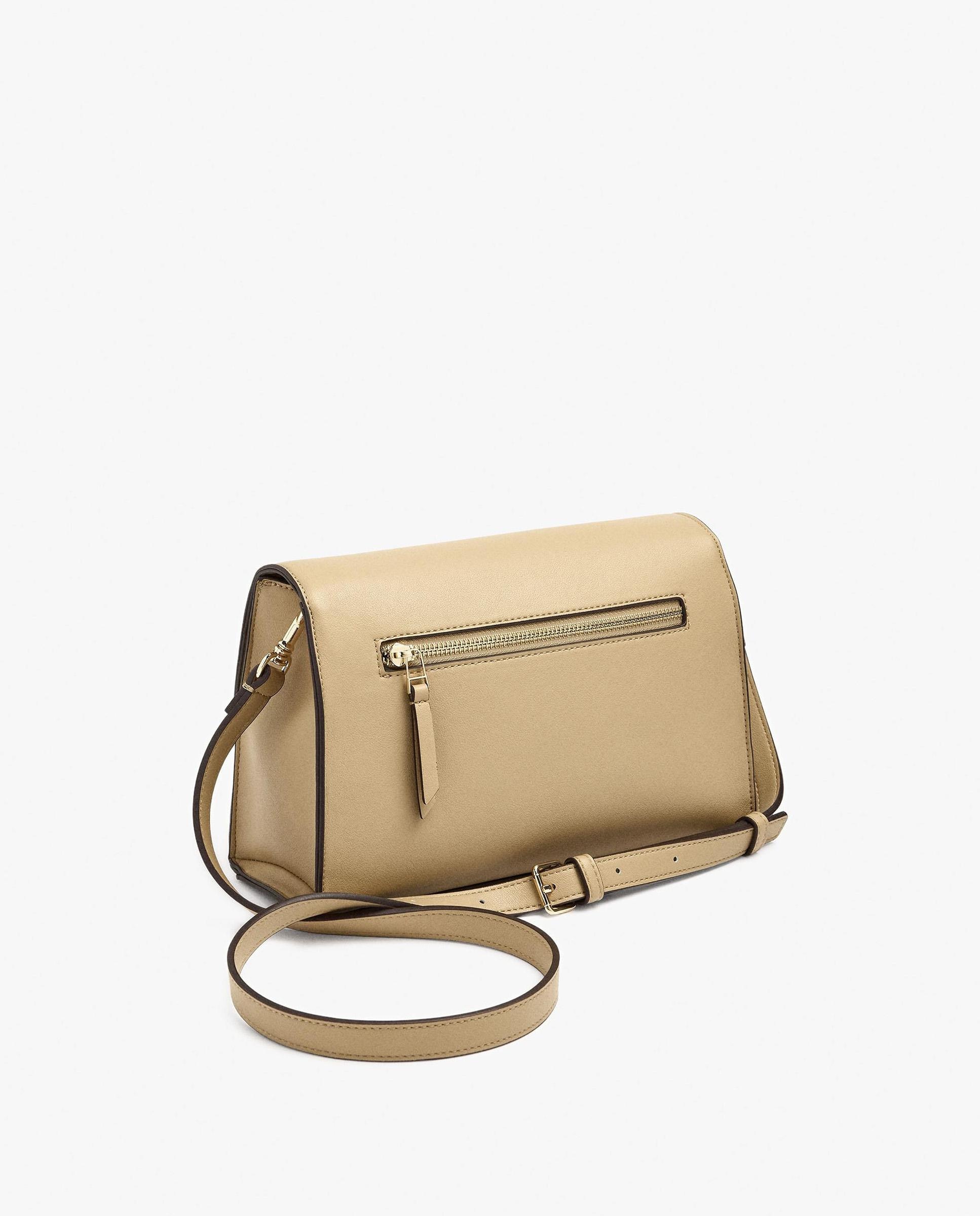 Bandolera de mujer con solapa y cierre imantado en liso - Parfois - Beige Beige-2