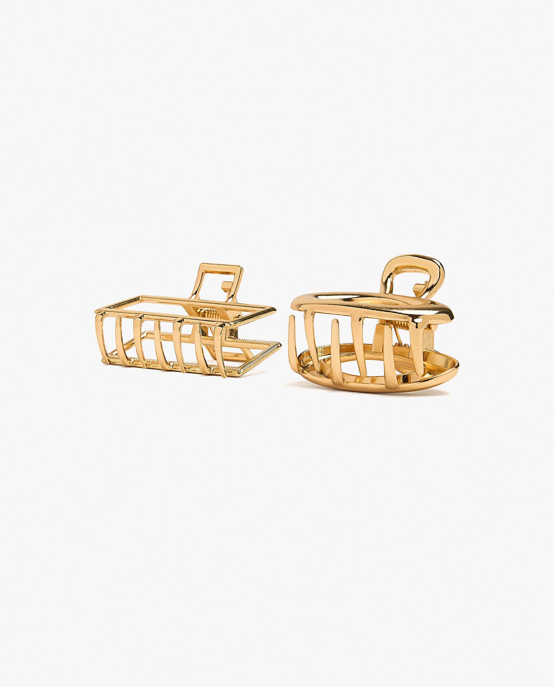 Pinzas para el pelo grandes en liso - Parfois - Oro Oro-2