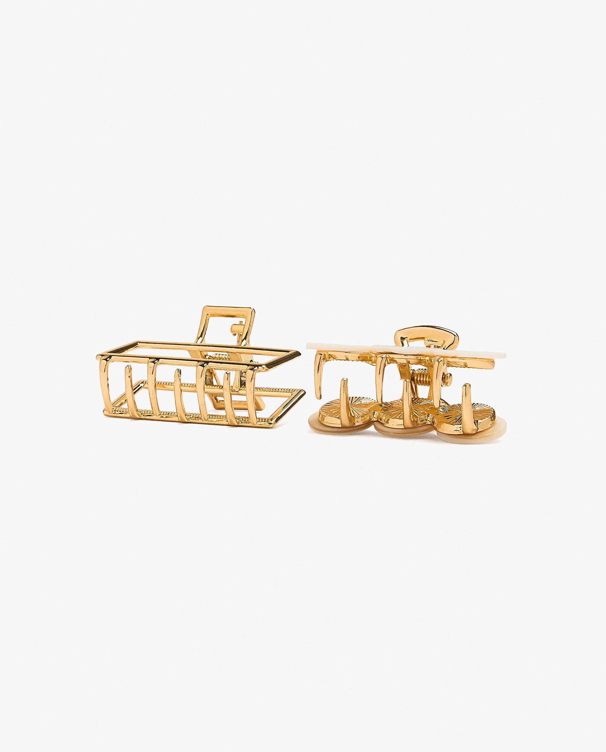 Pinzas para el pelo grandes en liso - Parfois - Oro Oro-2
