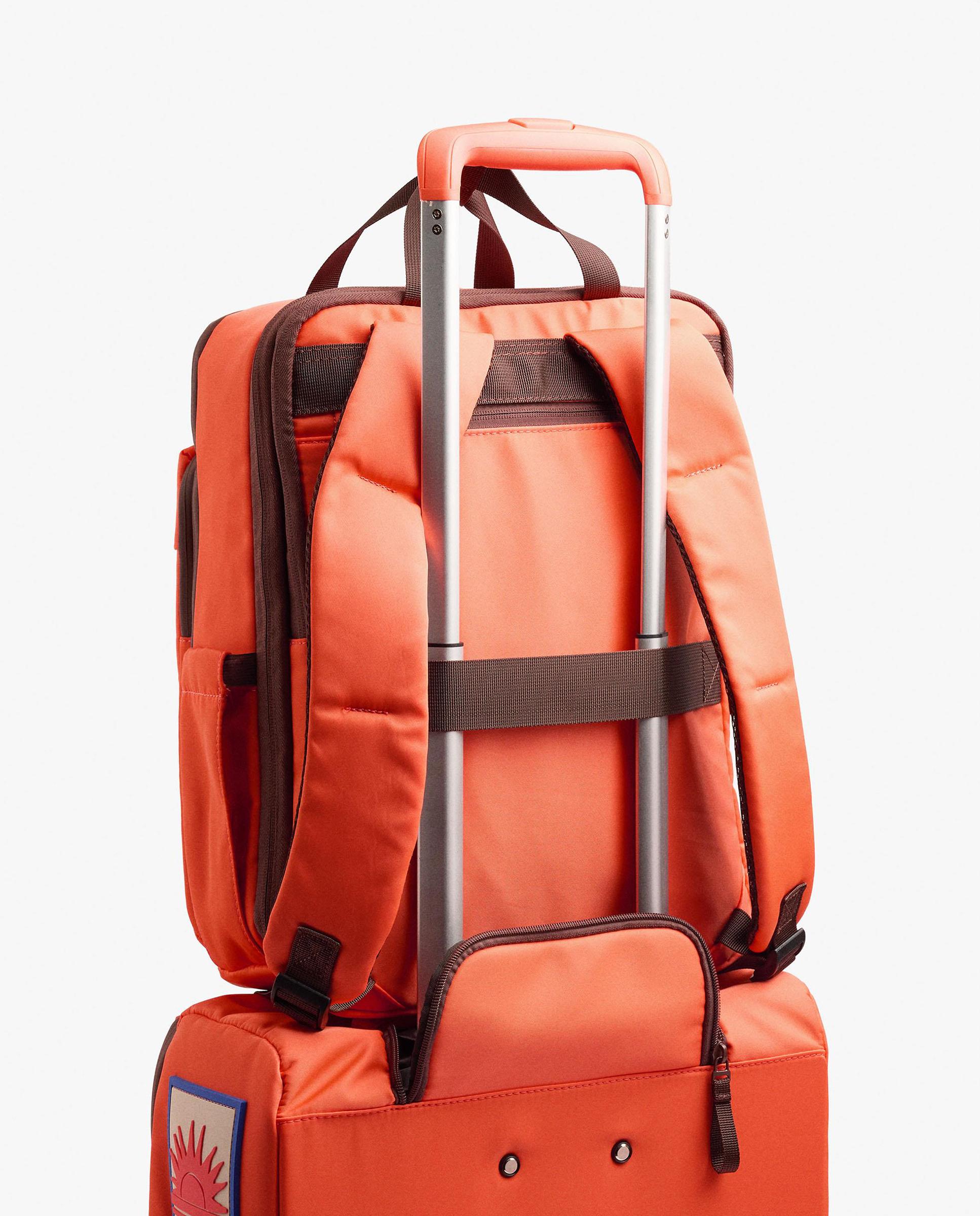 Mochila de mujer con varios compartimentos y cierre de cremallera en liso - Parfois - Naranja Naranja-5