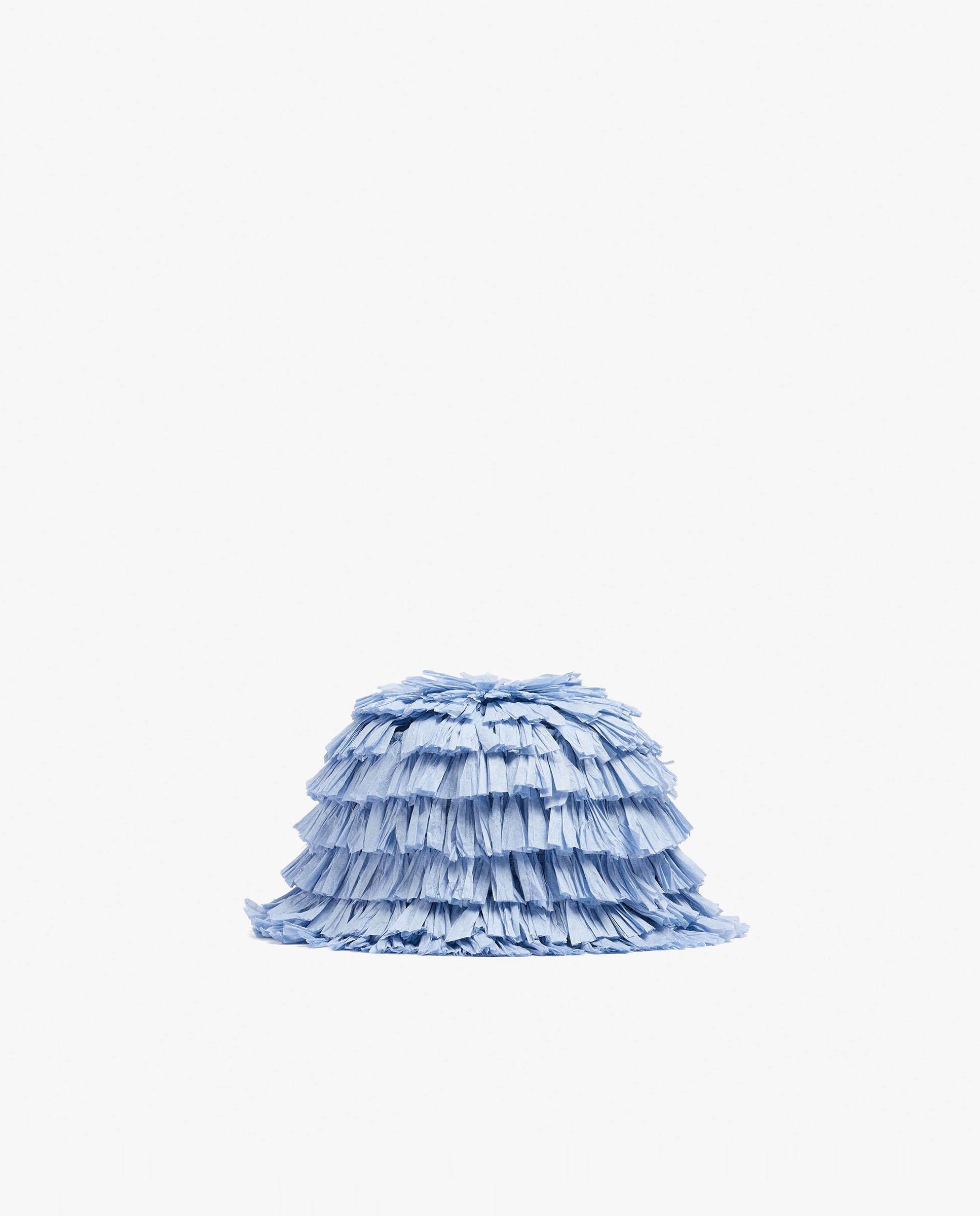 Gorro de mujer estilo bucket con pespuntes en liso - Parfois - Azul claro Azul claro-1