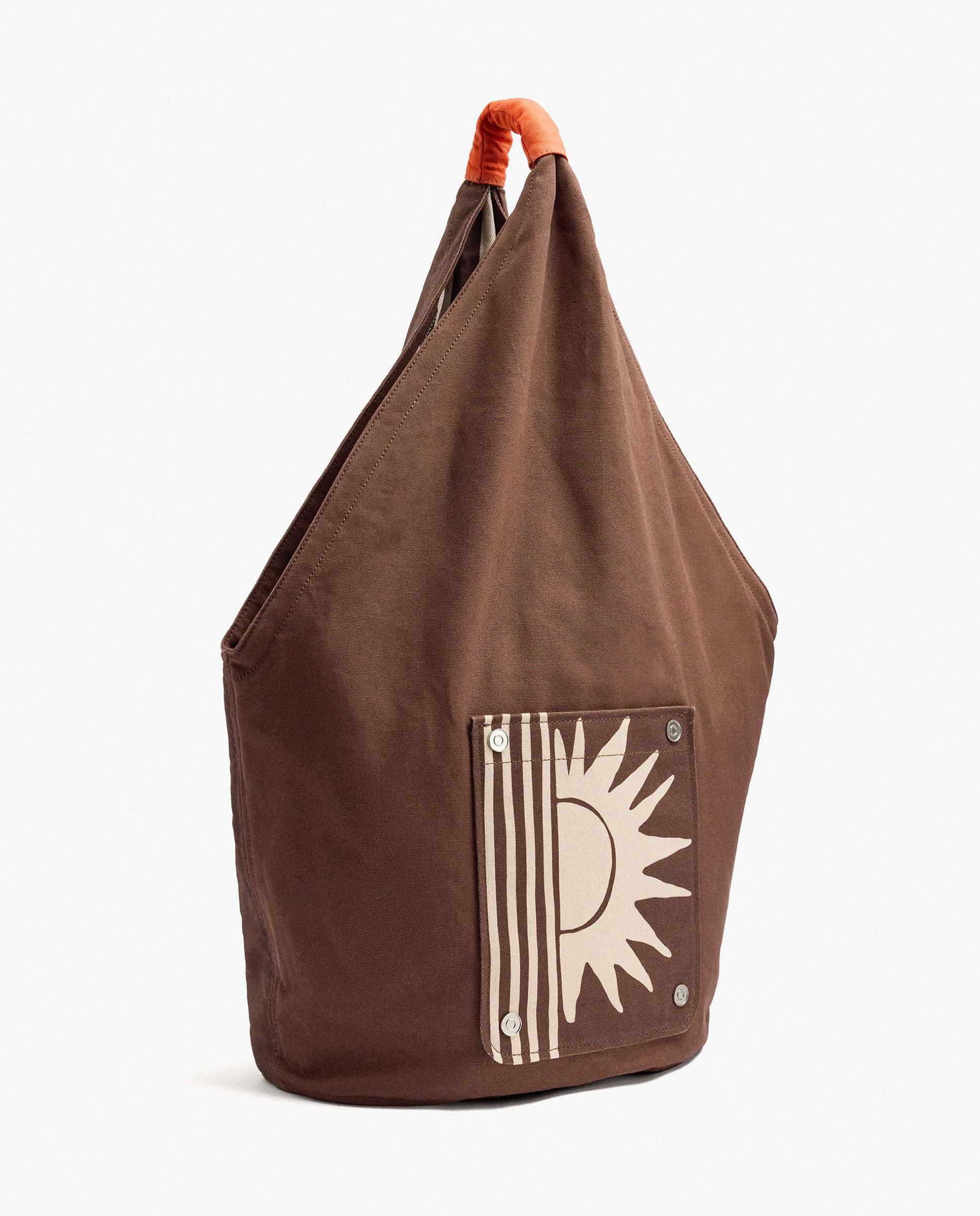 Bolso de hombro abierto con estampados - Parfois - Marrón oscuro Marrón oscuro-4