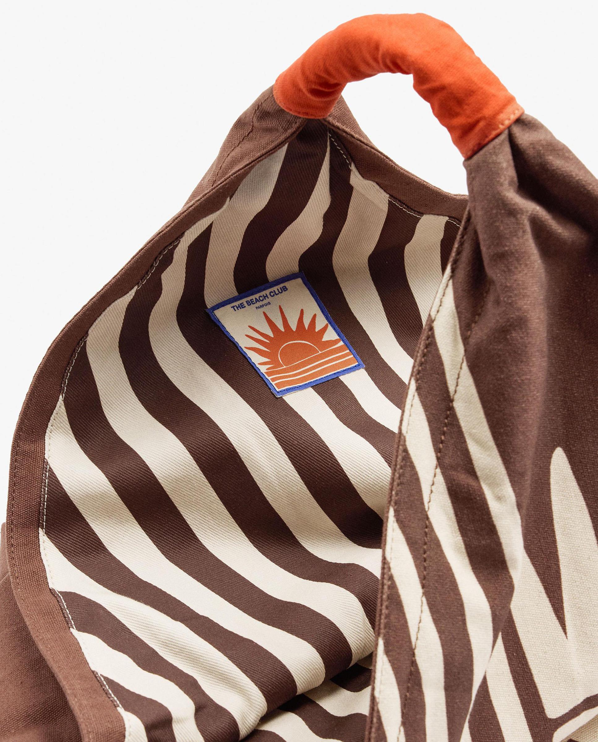 Bolso de hombro abierto con estampados - Parfois - Marrón oscuro Marrón oscuro-3