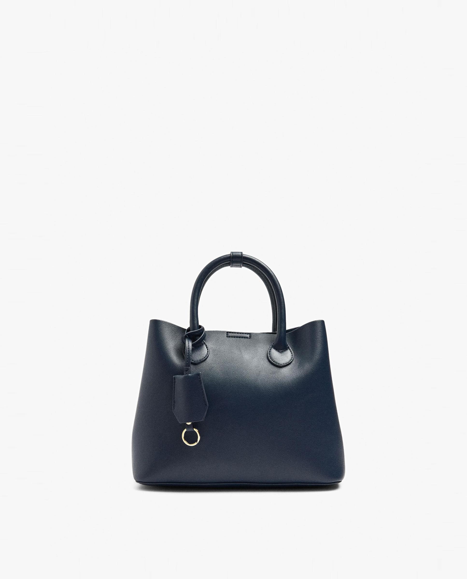 Bolso de mano estilo tote convertible a bandolera con cierre imantado en liso - Parfois - Azul marino Azul marino-1