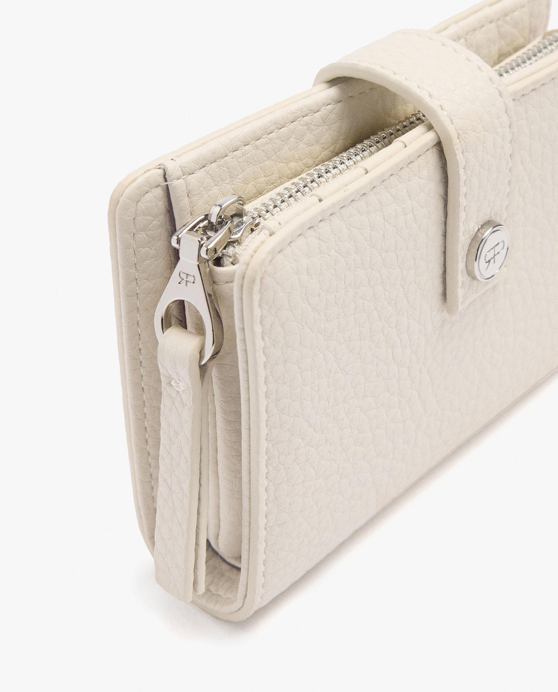 Cartera de mujer mediana con cierre de cremallera en liso - Parfois - Crudo Crudo-3