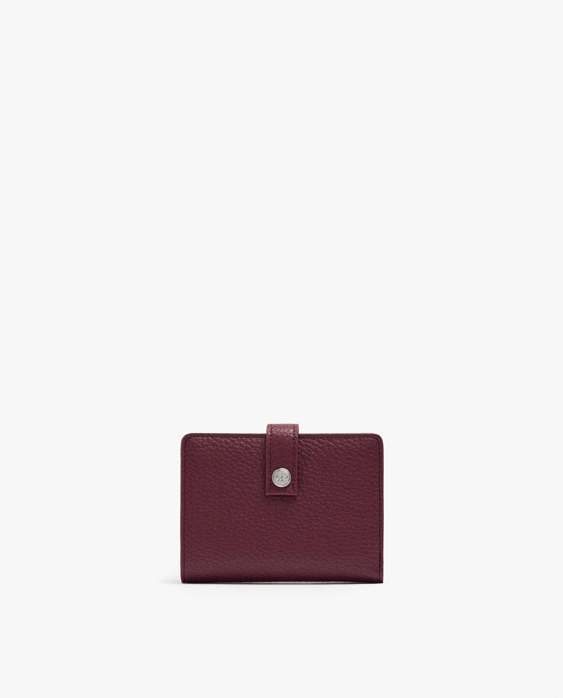Cartera de mujer mediana con cierre de cremallera en liso - Parfois - Burdeos Burdeos-1