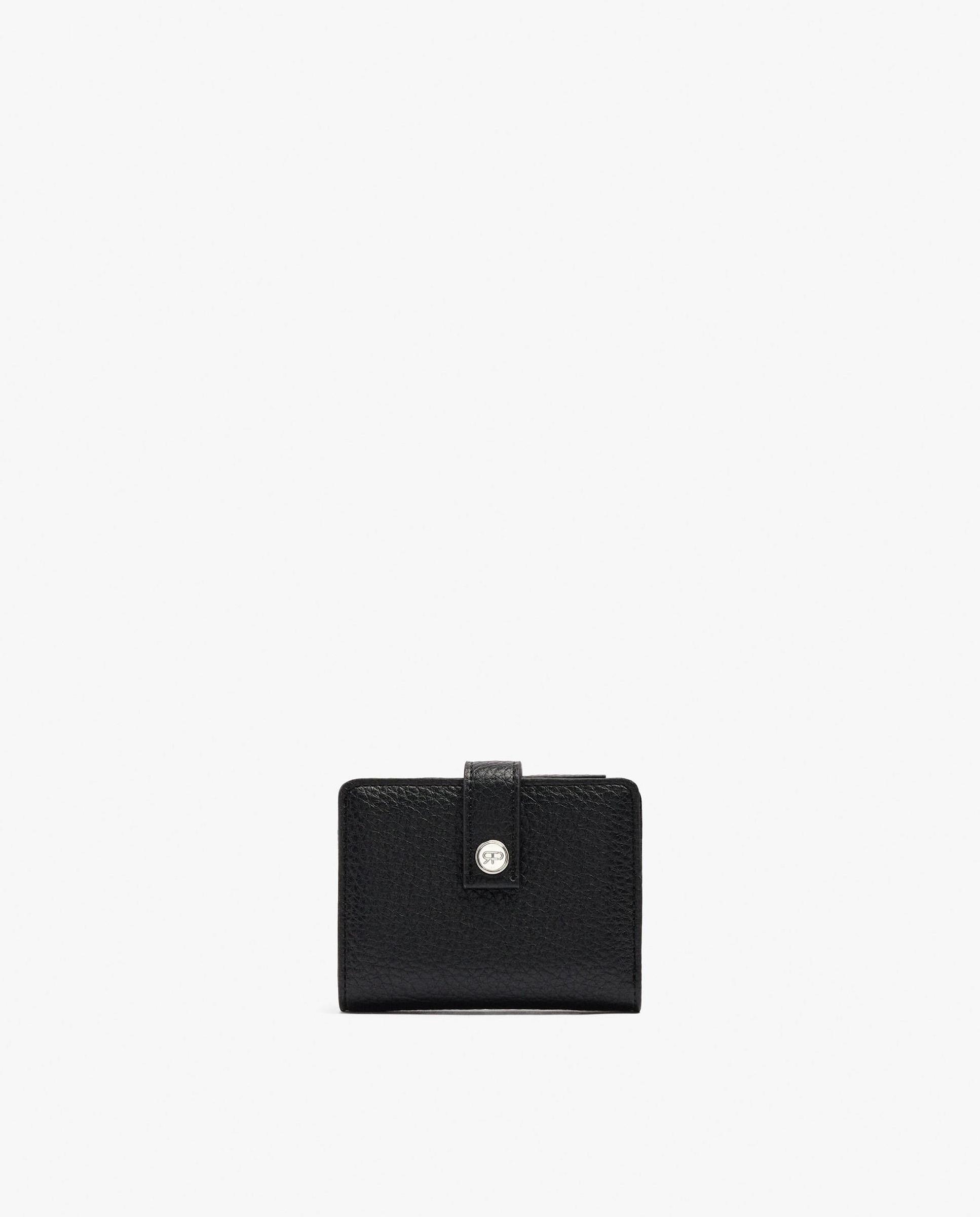 Cartera de mujer pequeña con cierre de cremallera en liso - Parfois - Negro Negro-1