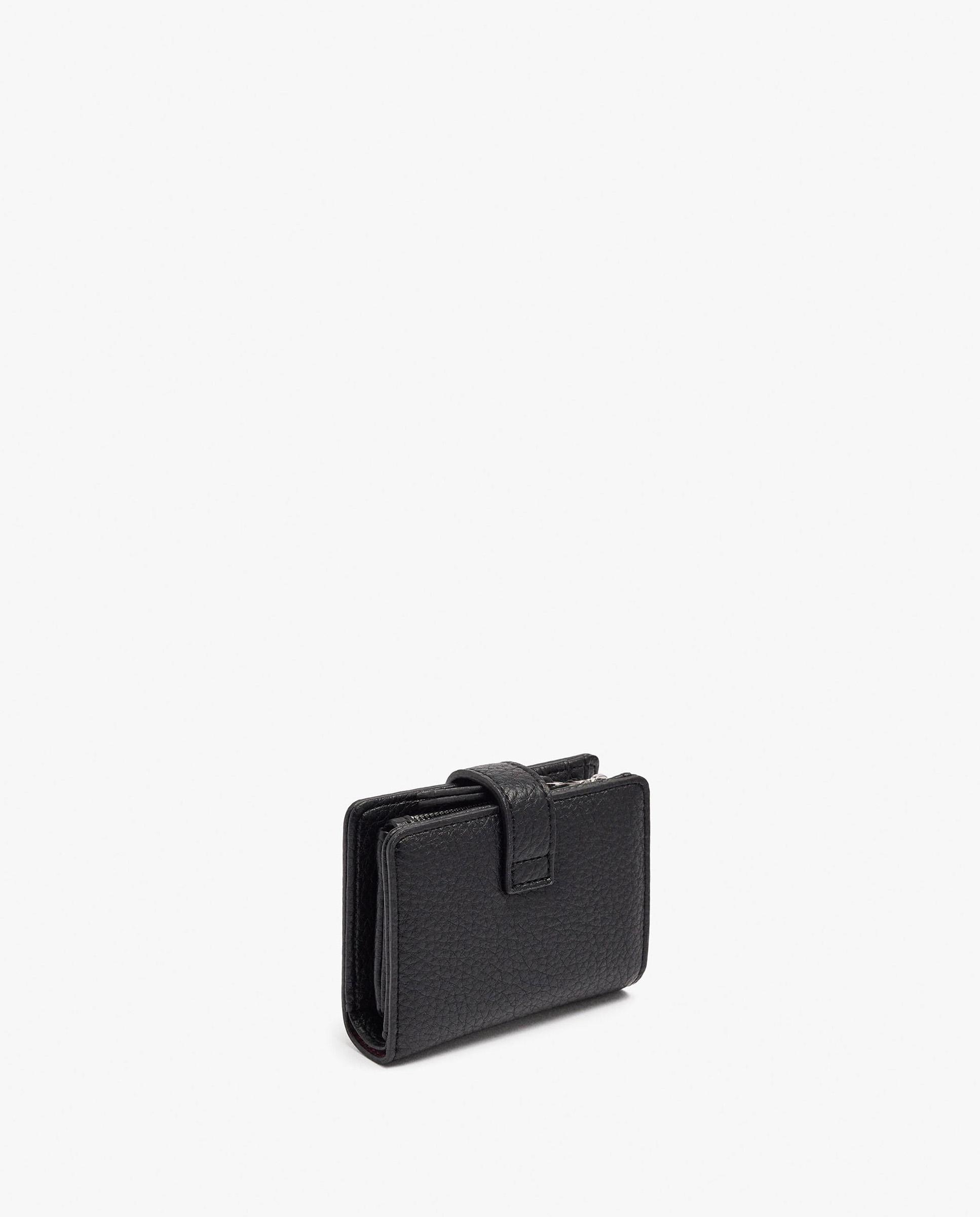Cartera de mujer pequeña con cierre de cremallera en liso - Parfois - Negro Negro-2