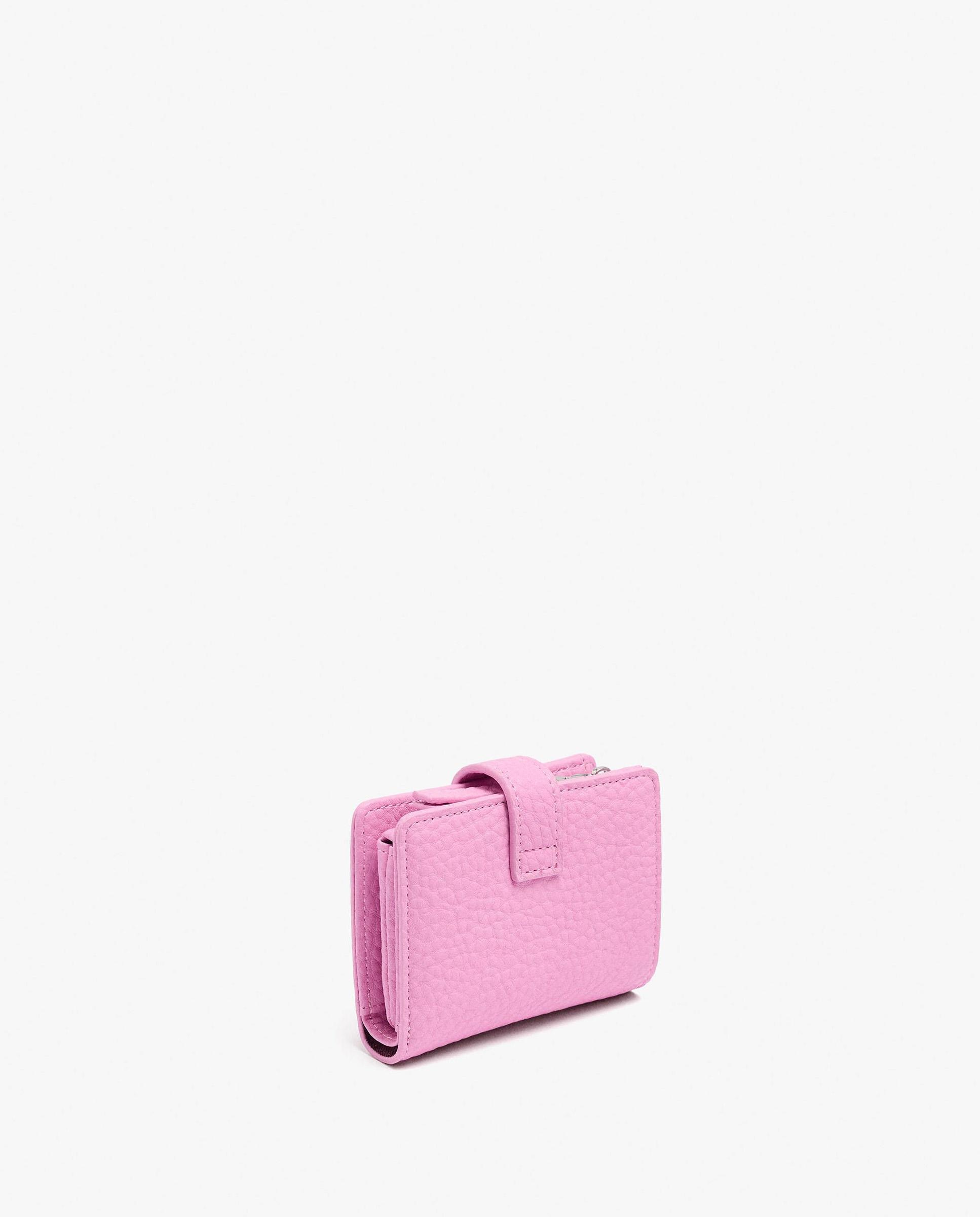 Cartera de mujer pequeña con cierre de cremallera en liso - Parfois - Rosa Rosa-2