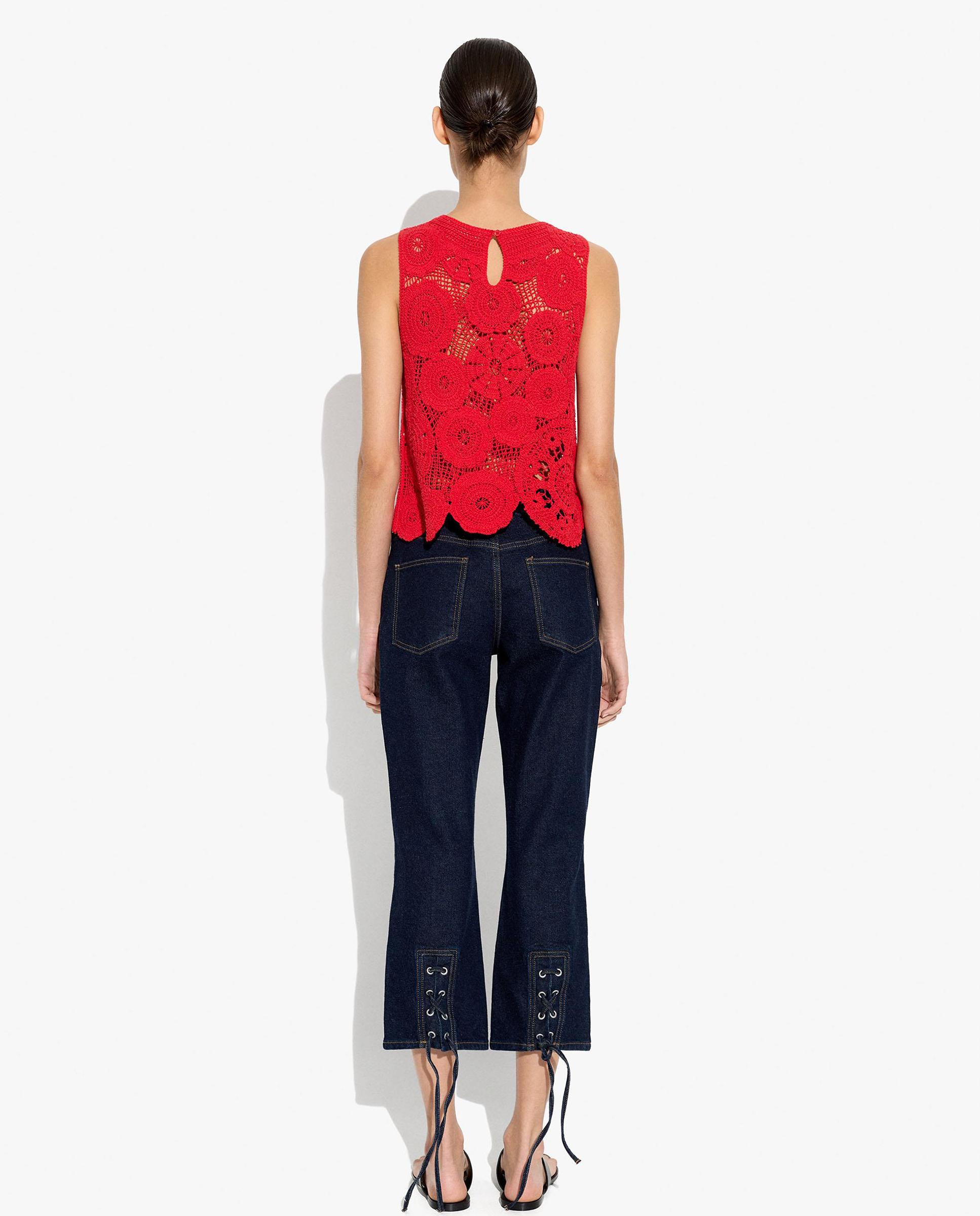Vaqueros rectos de mujer estilo cropped con cierre de botones - Parfois - Azul Azul-4