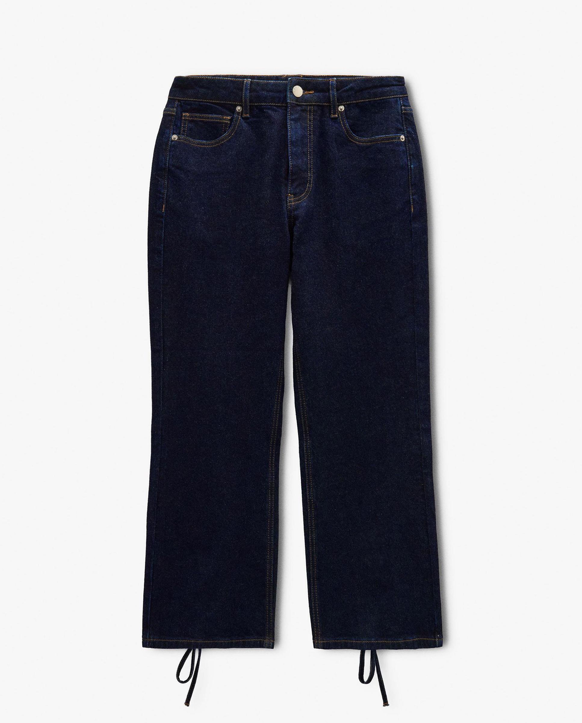 Vaqueros rectos de mujer estilo cropped con cierre de botones - Parfois - Azul Azul-7