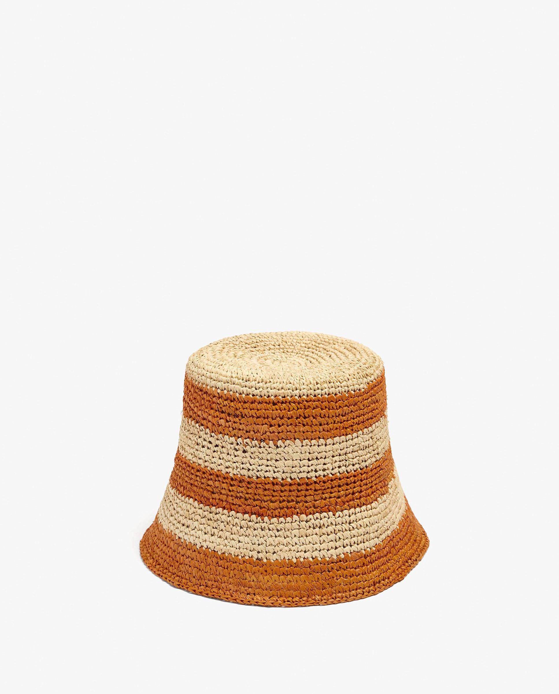 Gorro de mujer de rafia estilo bucket con estampado de rayas - Parfois - Multicolor Multicolor-2