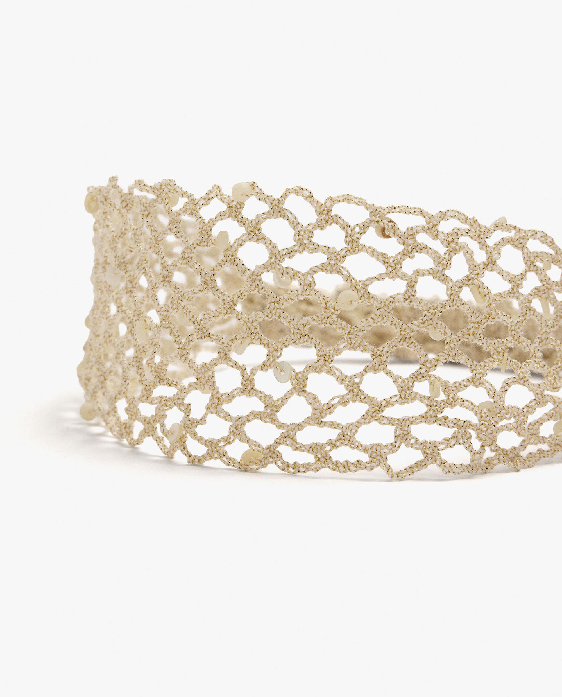 Diadema para el pelo de rejilla en liso - Parfois - Oro Oro-3