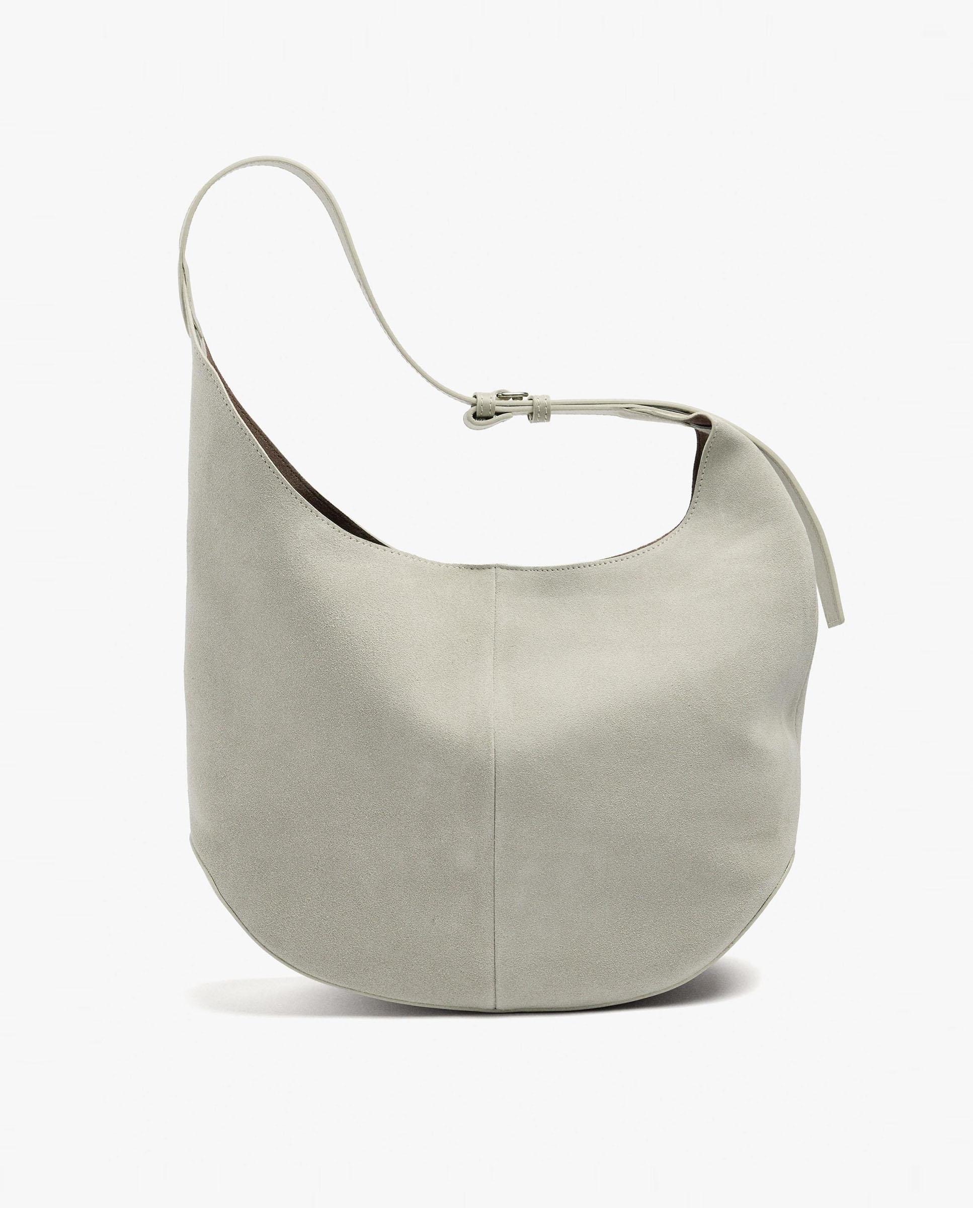 Bolso de hombro 100% piel con neceser extraíble con cierre de imán en liso - Parfois - Crudo Crudo-1
