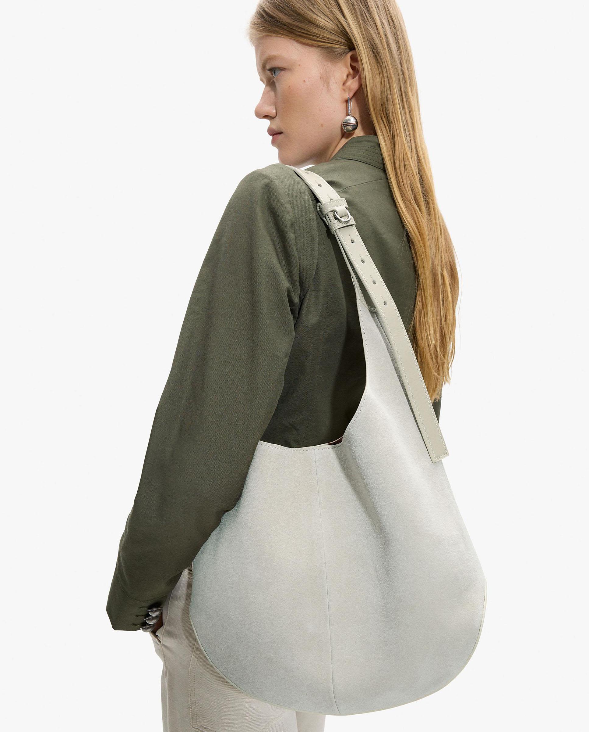 Bolso de hombro 100% piel con neceser extraíble con cierre de imán en liso - Parfois - Crudo Crudo-2