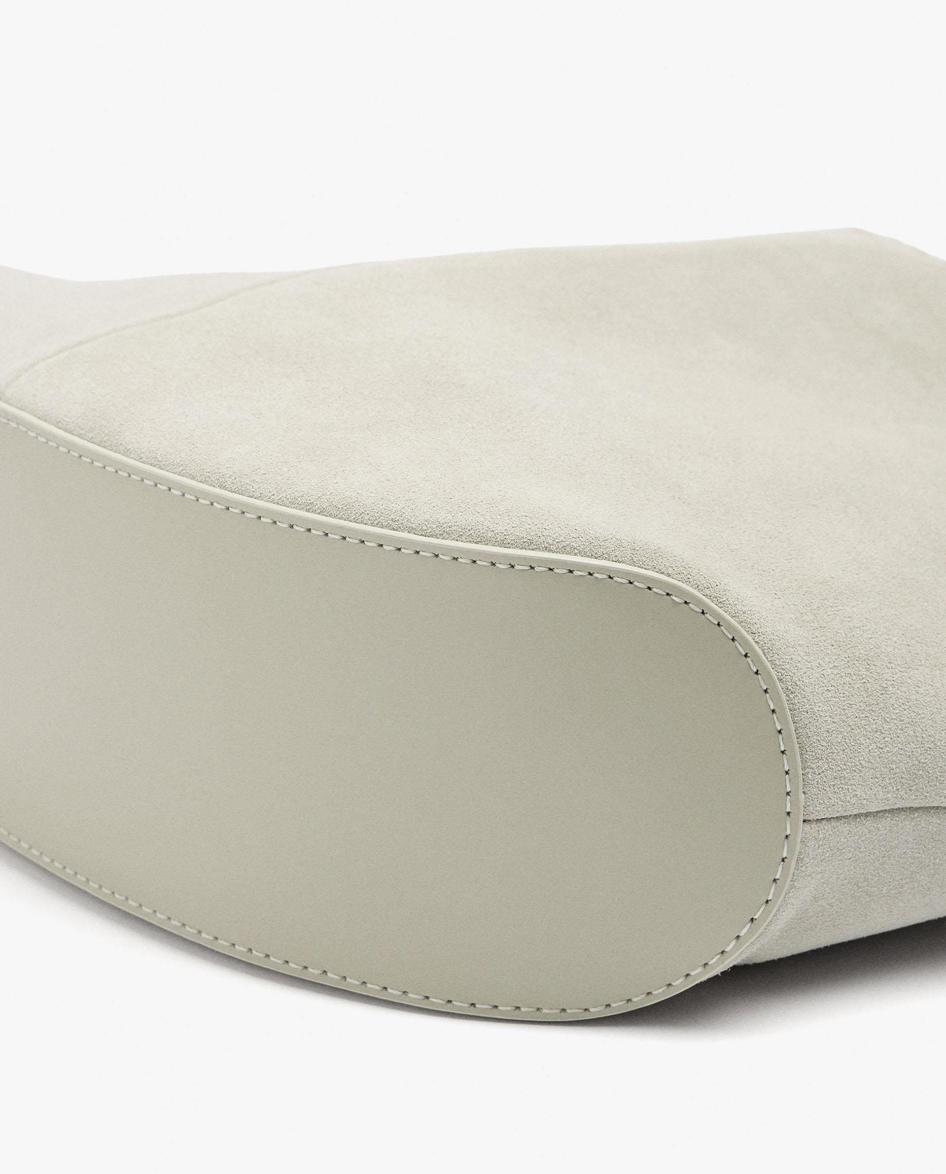 Bolso de hombro 100% piel con neceser extraíble con cierre de imán en liso - Parfois - Crudo Crudo-4