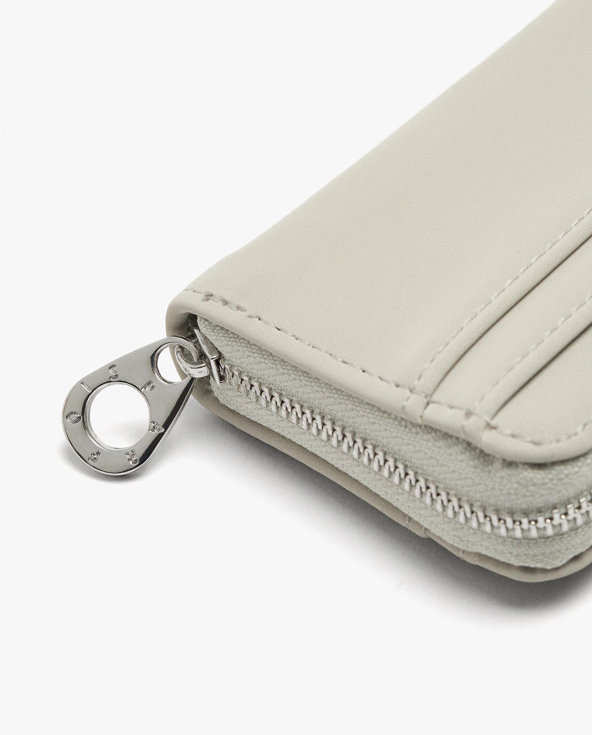 Cartera de mujer pequeña con cierre de cremallera en liso - Parfois - Crudo Crudo-3