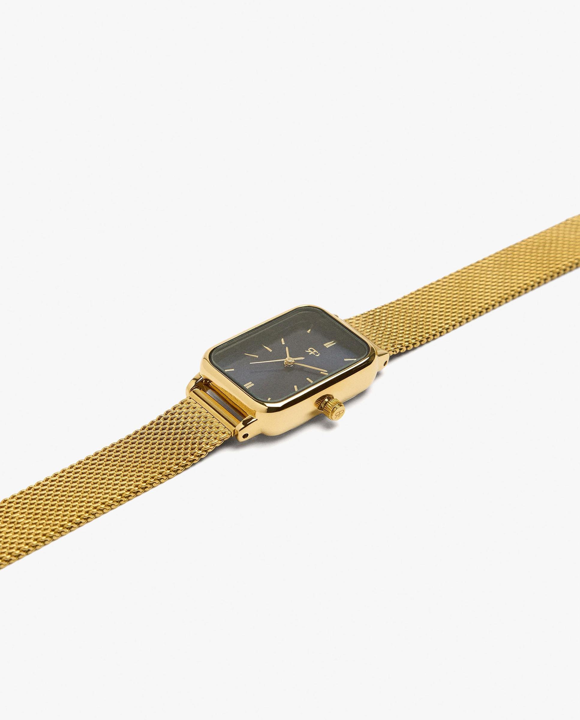 Reloj de mujer parfois de acero inoxidable cuadrado en liso - Dorado Dorado-3