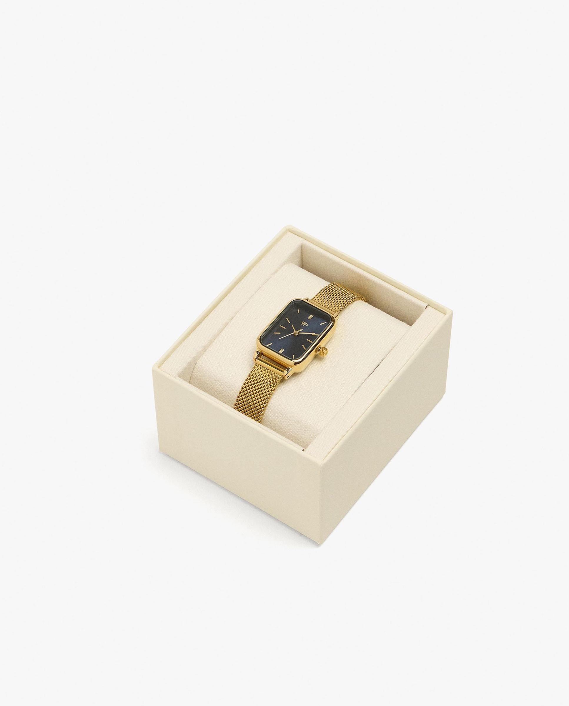 Reloj de mujer parfois de acero inoxidable cuadrado en liso - Dorado Dorado-4