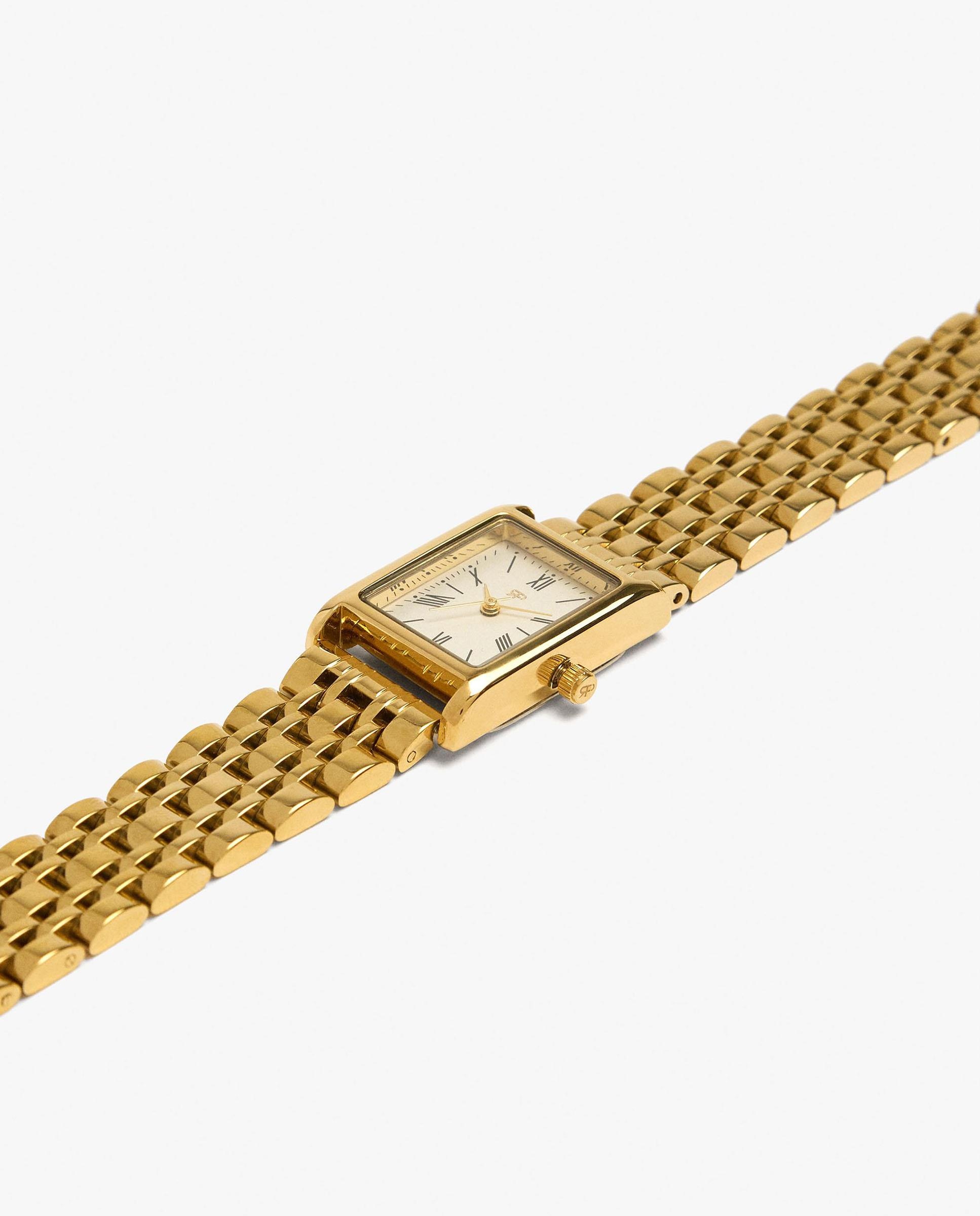 Reloj de mujer parfois de acero inoxidable cuadrado en liso - Dorado Dorado-3
