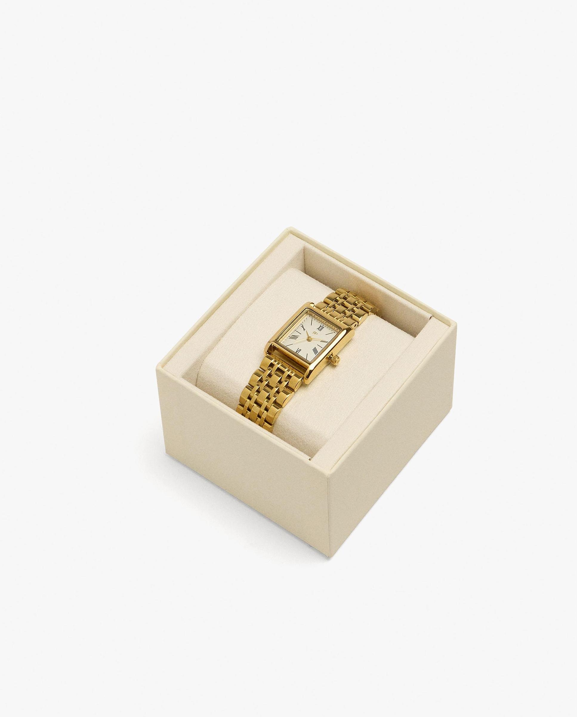 Reloj de mujer parfois de acero inoxidable cuadrado en liso - Dorado Dorado-5