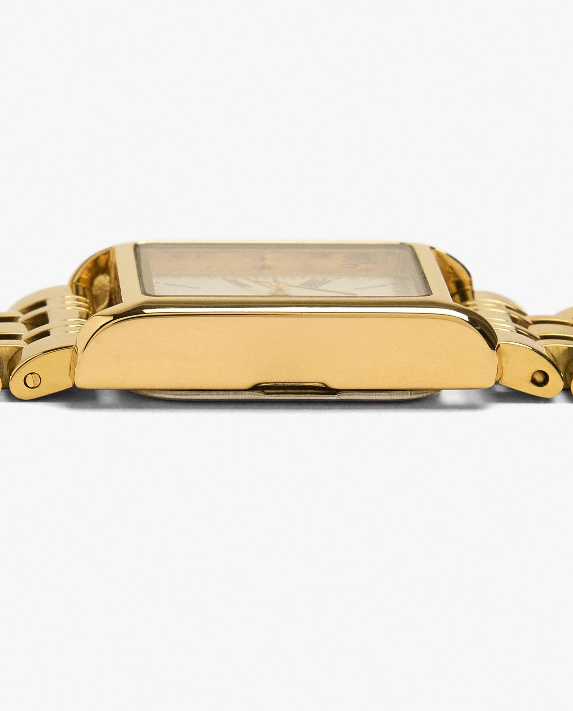 Reloj de mujer parfois de acero inoxidable cuadrado en liso - Dorado Dorado-6