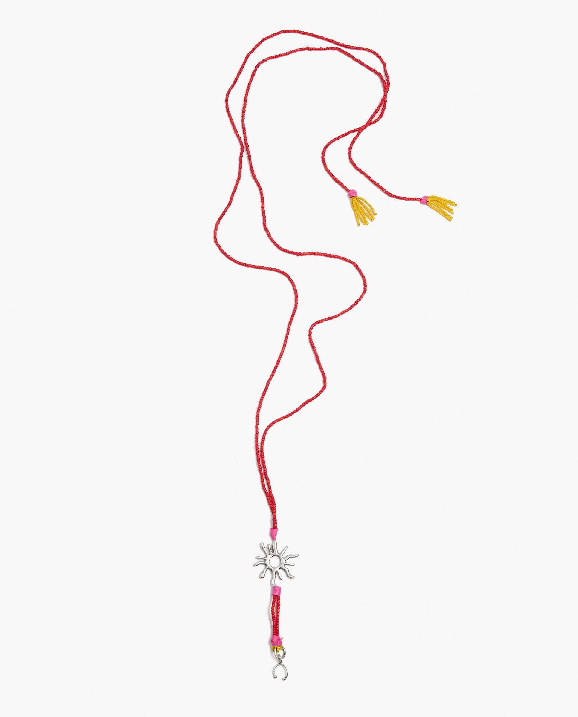 Accesorio para zapatos largo con cuentas y abalorio decorativo - Parfois - Rojo Rojo-1