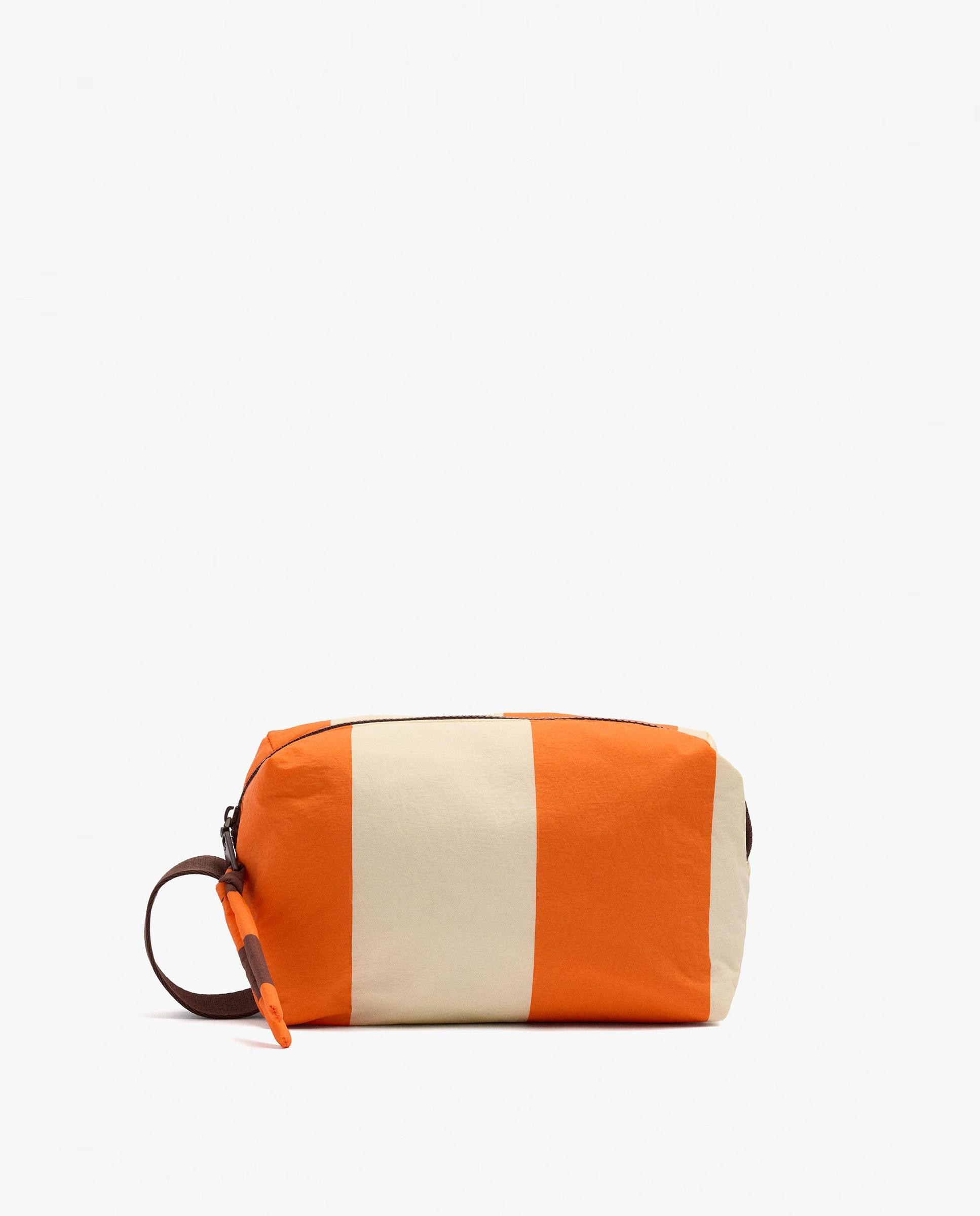 Neceser con cierre de cremallera y estampado de rayas - Parfois - Naranja Naranja-1