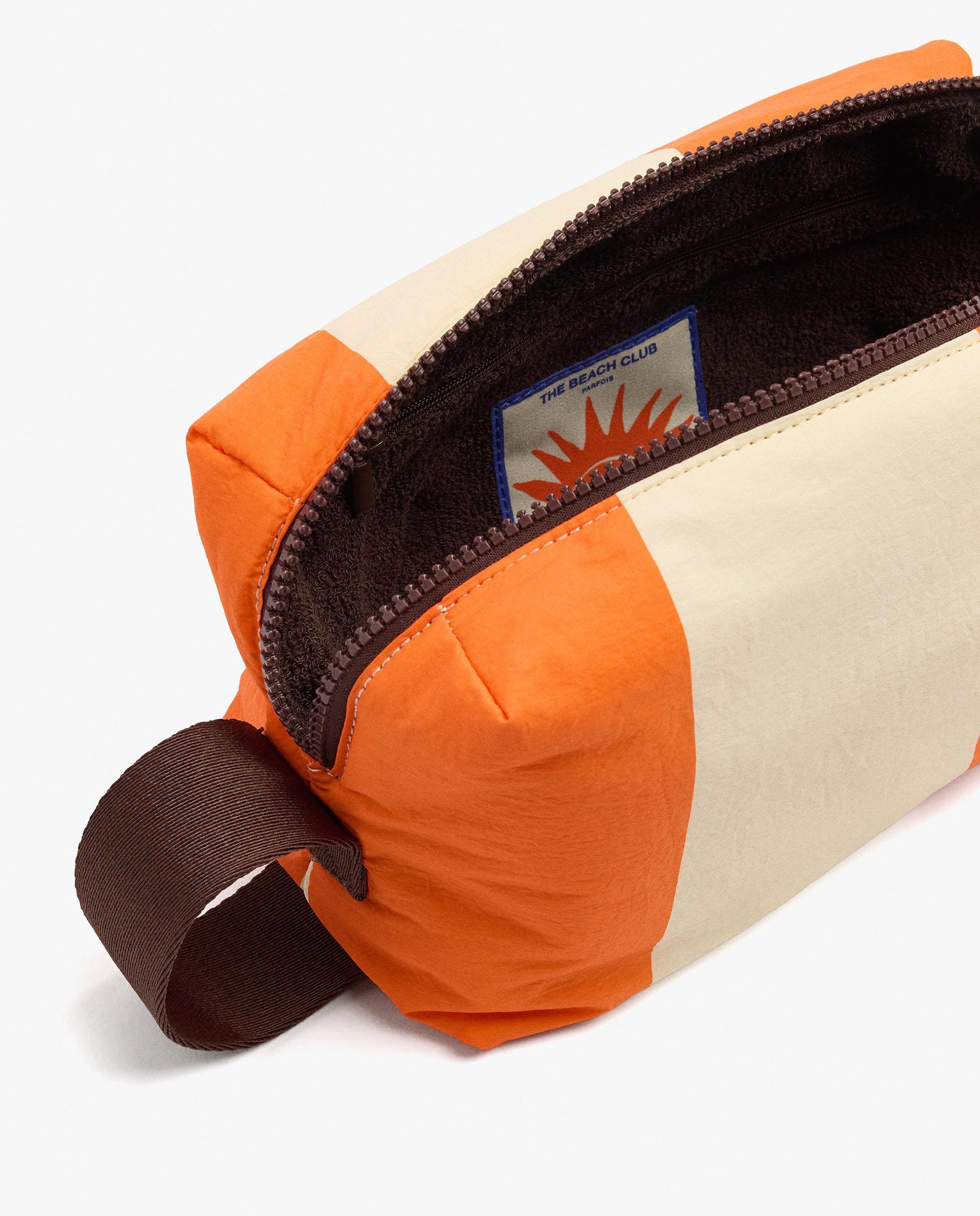 Neceser con cierre de cremallera y estampado de rayas - Parfois - Naranja Naranja-4