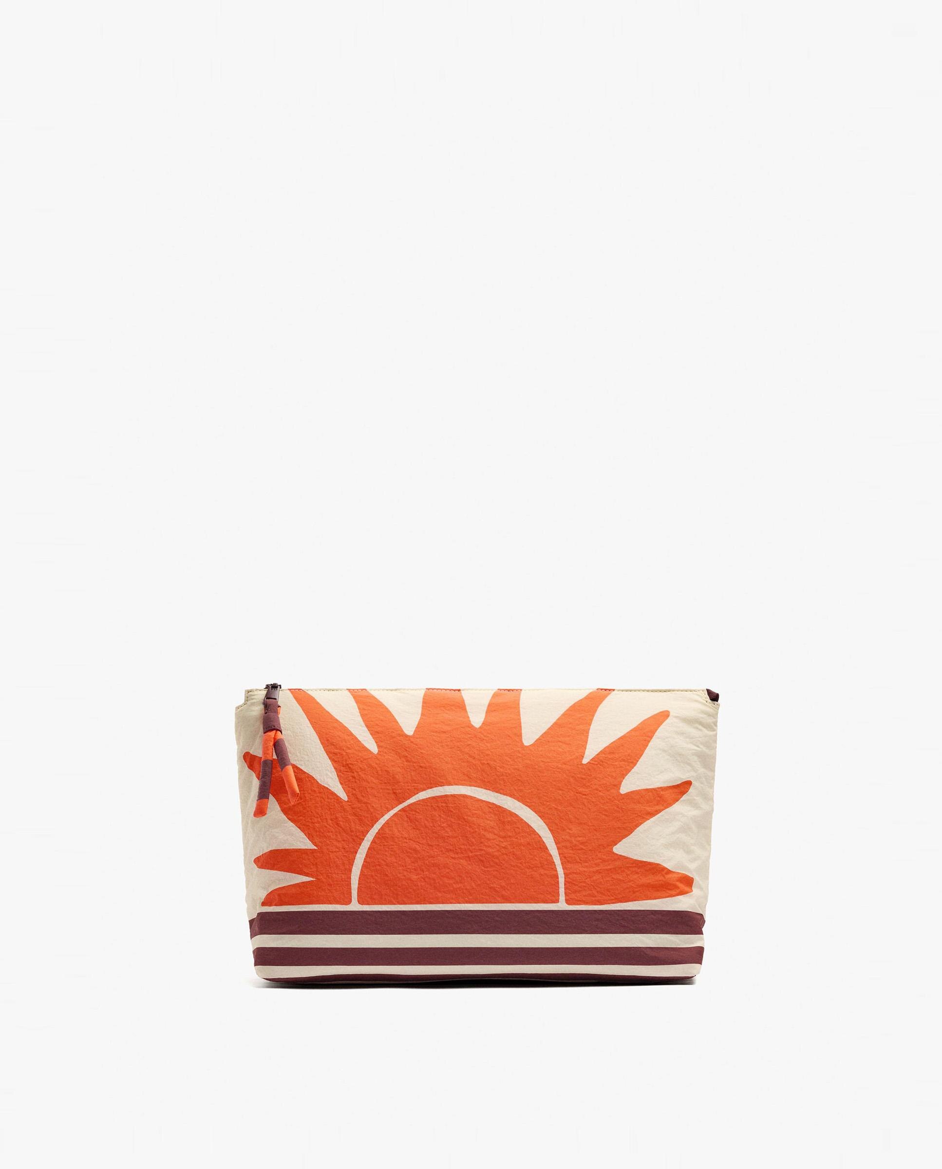 Neceser pequeño con cierre de cremallera y estampados - Parfois - Naranja Naranja-1