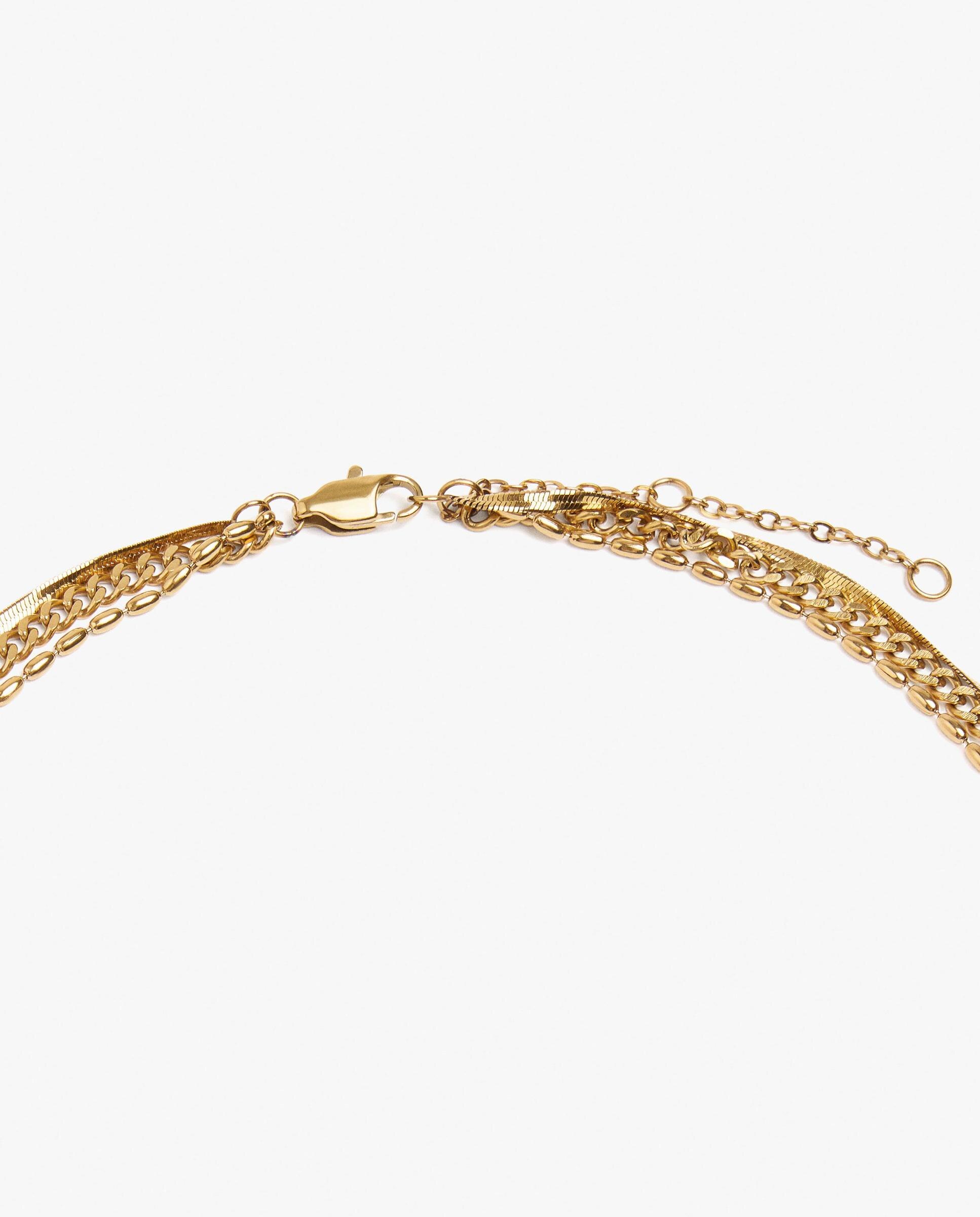 Collar corto de acero inoxidable con detalle de estrella decorativa - Parfois - Dorado Dorado-3