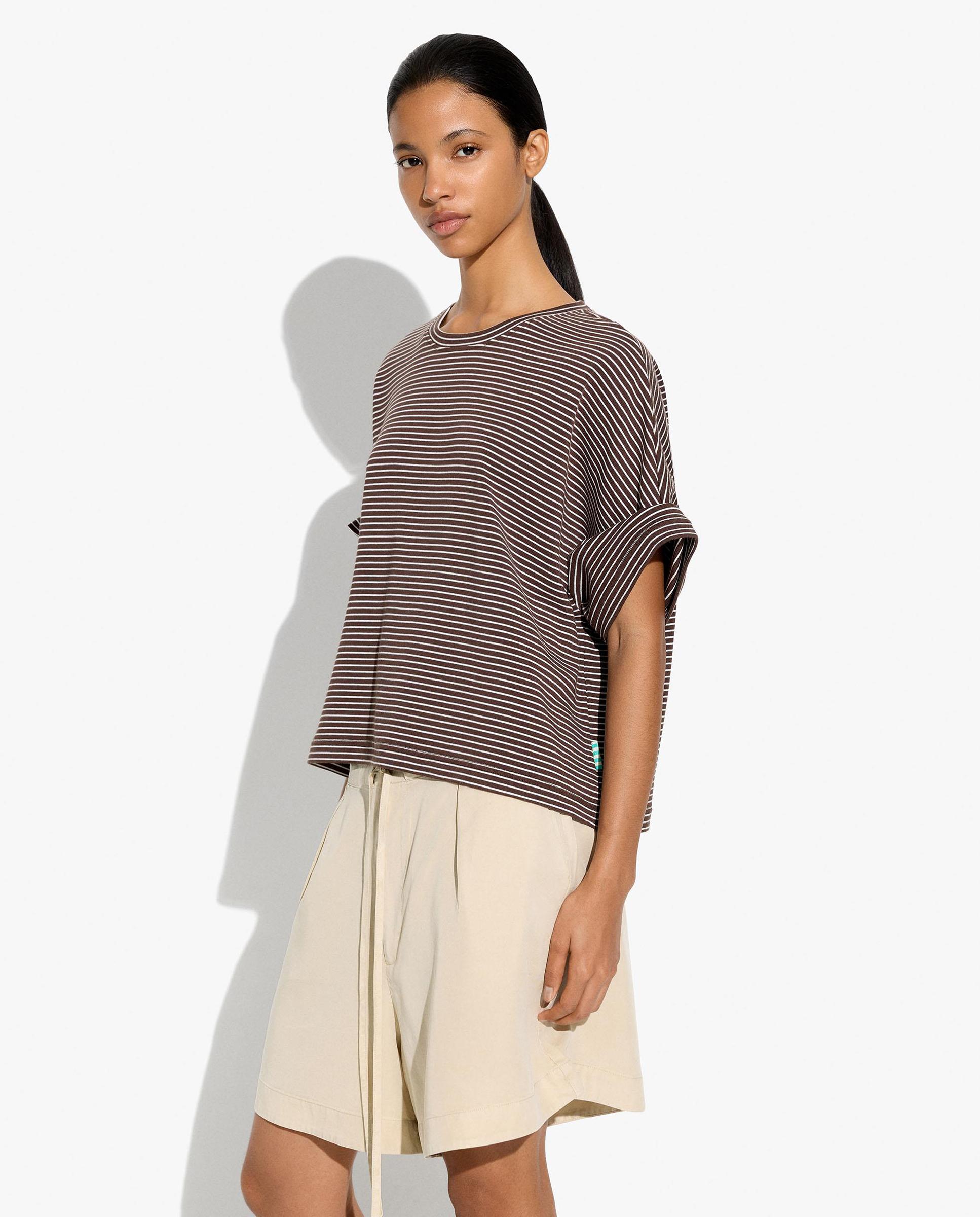 Short de mujer 100% liocel con cordón ajustable en liso - Parfois - Beige Beige-3