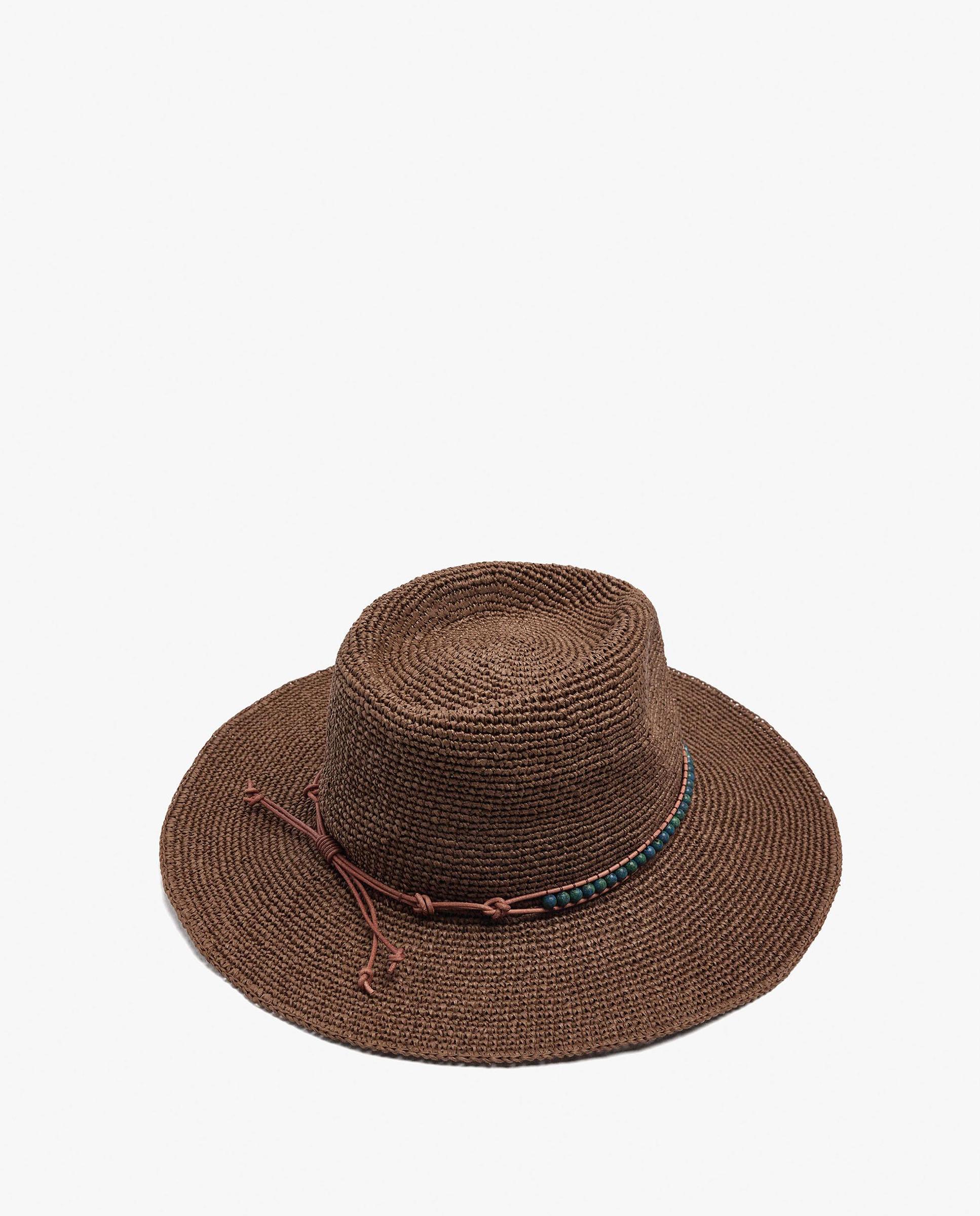 Sombrero de mujer con tira decorativa de cuentas - Parfois - Marrón oscuro Marrón oscuro-4