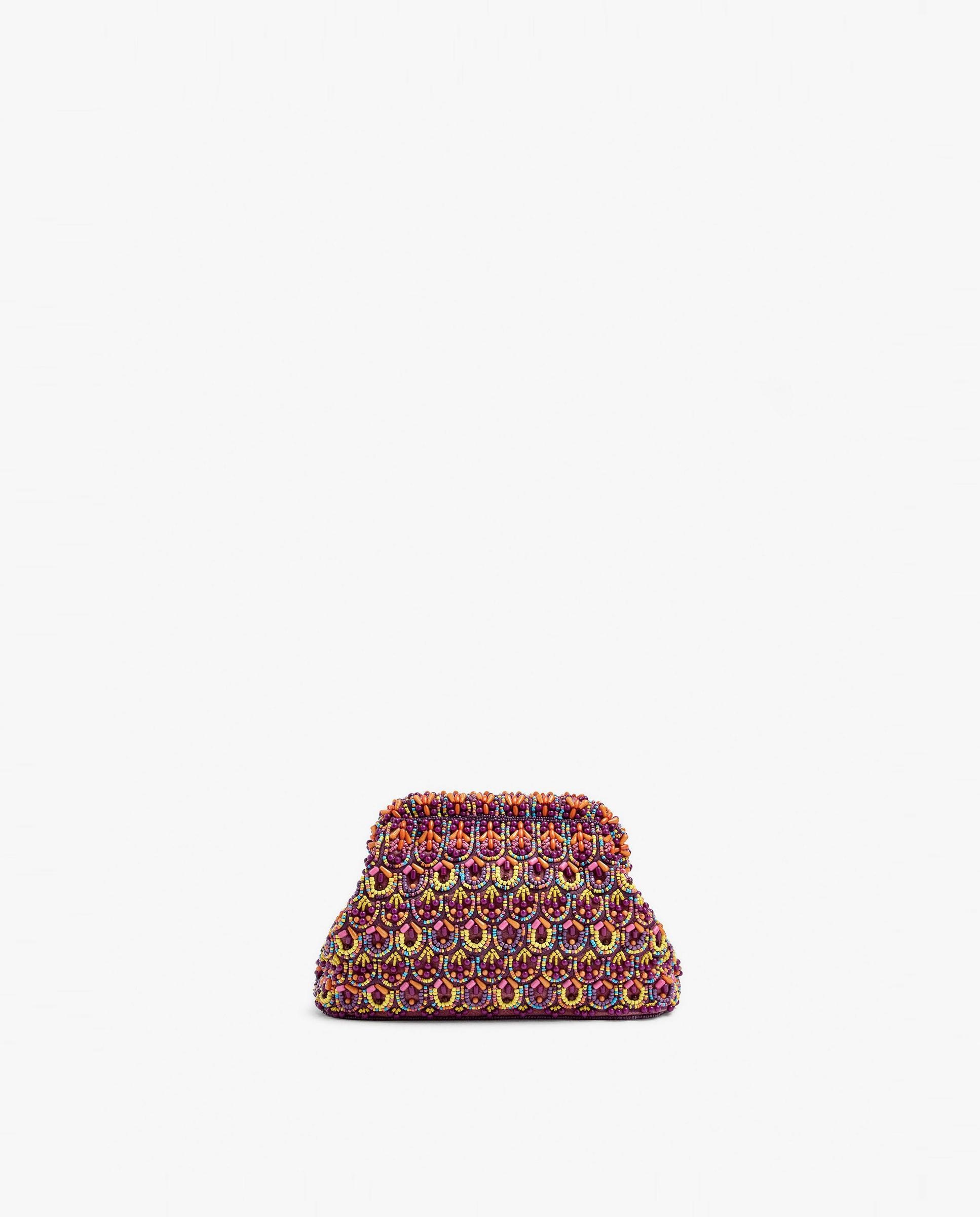 Bolso de fiesta convertible a bandolera con cuentas decorativas y cierre imantado en liso - Parfois - Multicolor Multicolor-1