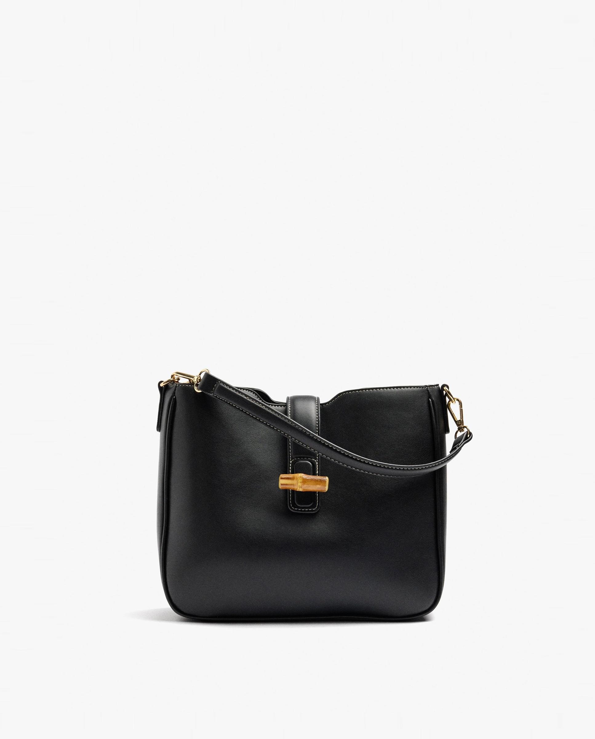 Bolso de hombro con neceser extraíble y cierre de botón - Parfois - Negro Negro-1