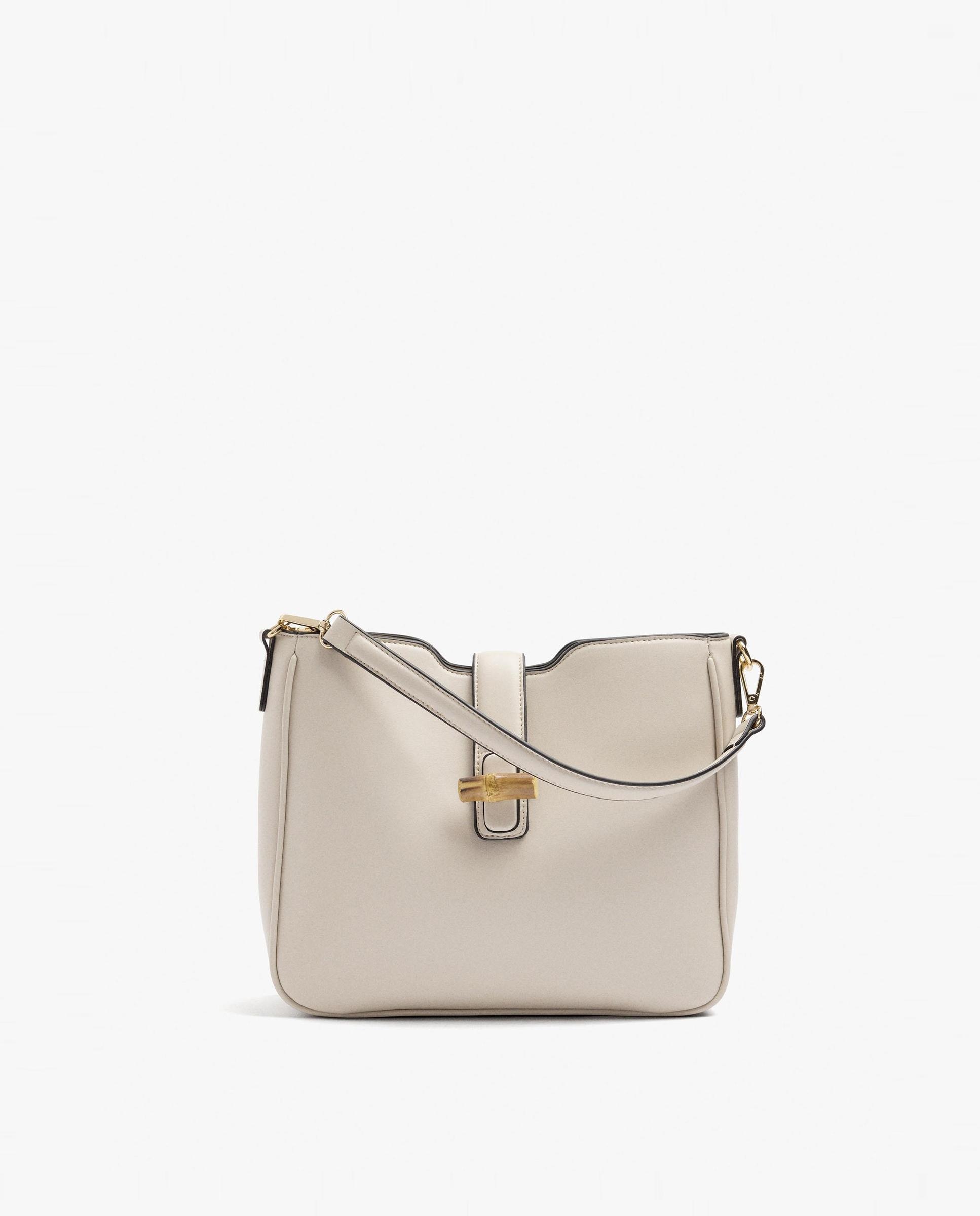 Bolso de hombro con neceser extraíble y cierre de botón - Parfois - Crudo Crudo-1