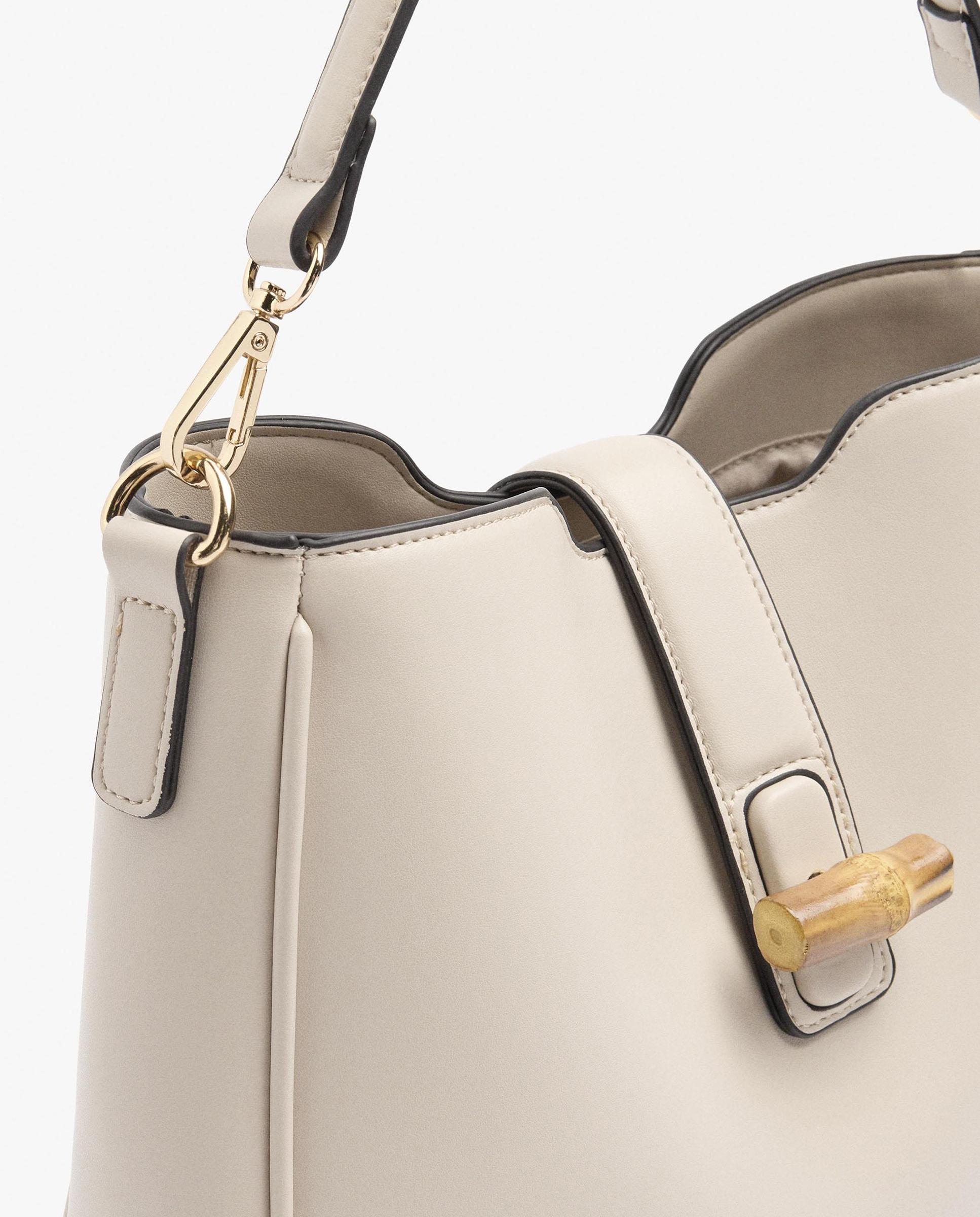 Bolso de hombro con neceser extraíble y cierre de botón - Parfois - Crudo Crudo-2