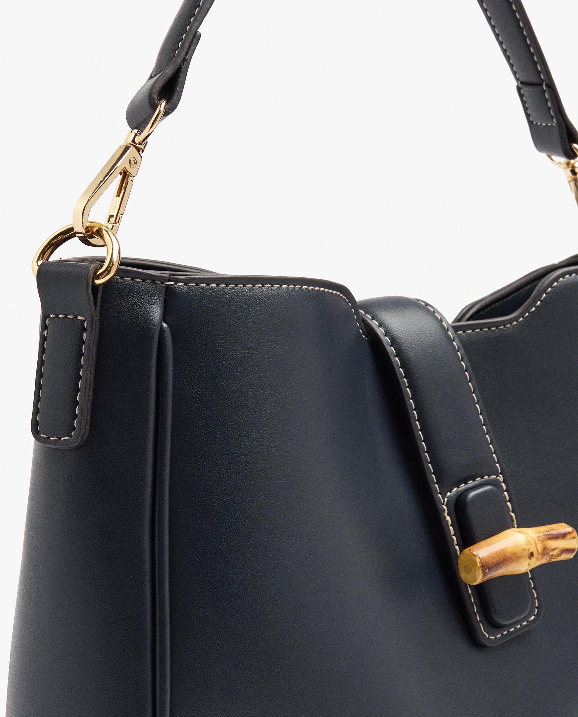 Bolso de hombro con neceser extraíble y cierre de botón - Parfois - Azul marino Azul marino-2