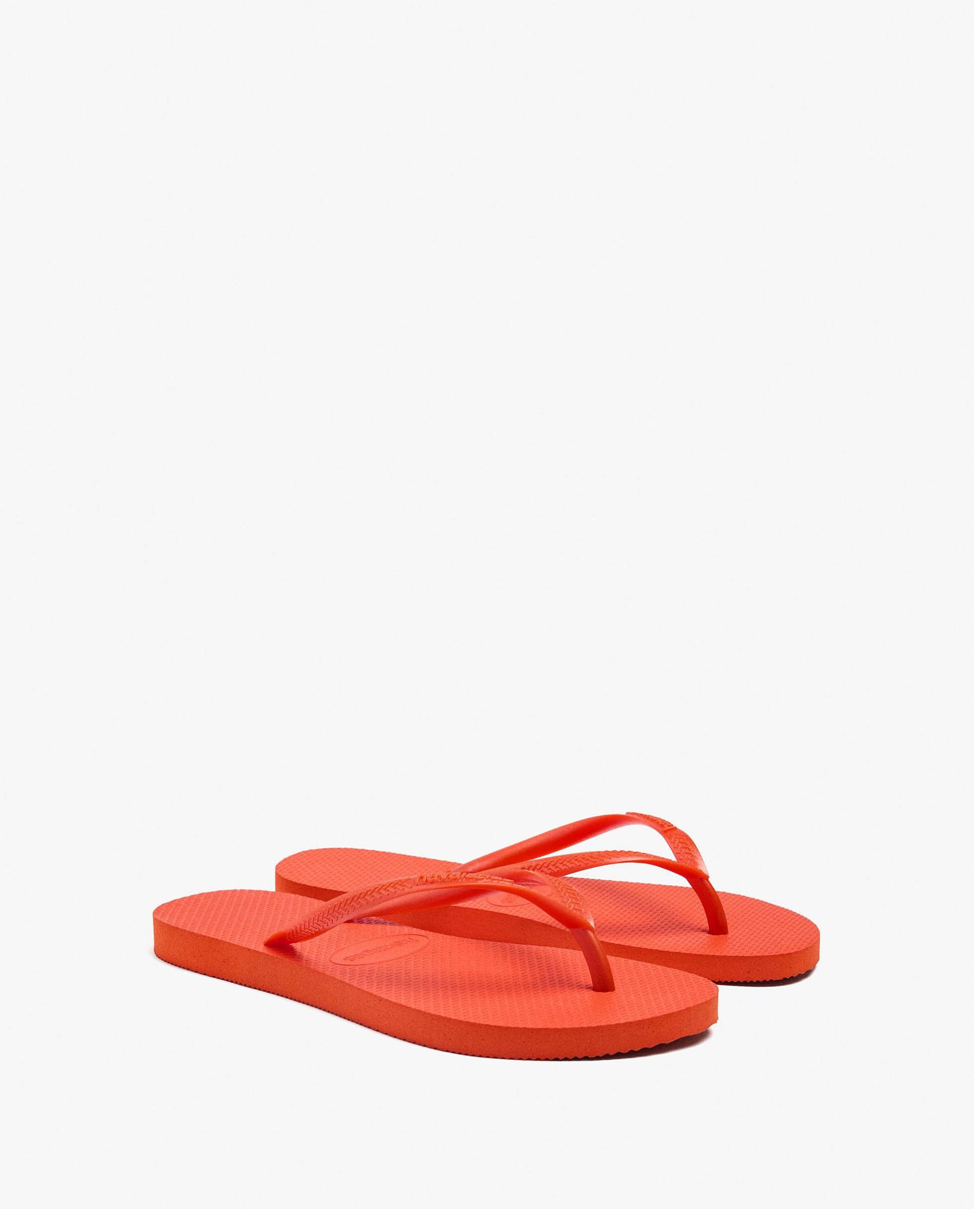 Chanclas de mujer de dedo en liso - Parfois - Naranja Naranja-2