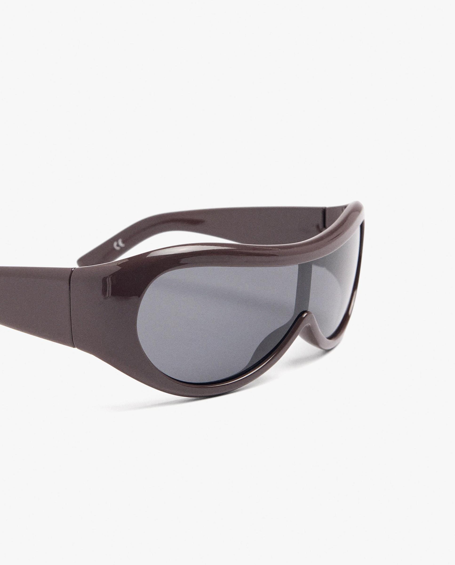 Gafas de sol de mujer parfois con protección uv y forma oversize estilo deportivo - Marrón Marrón-3