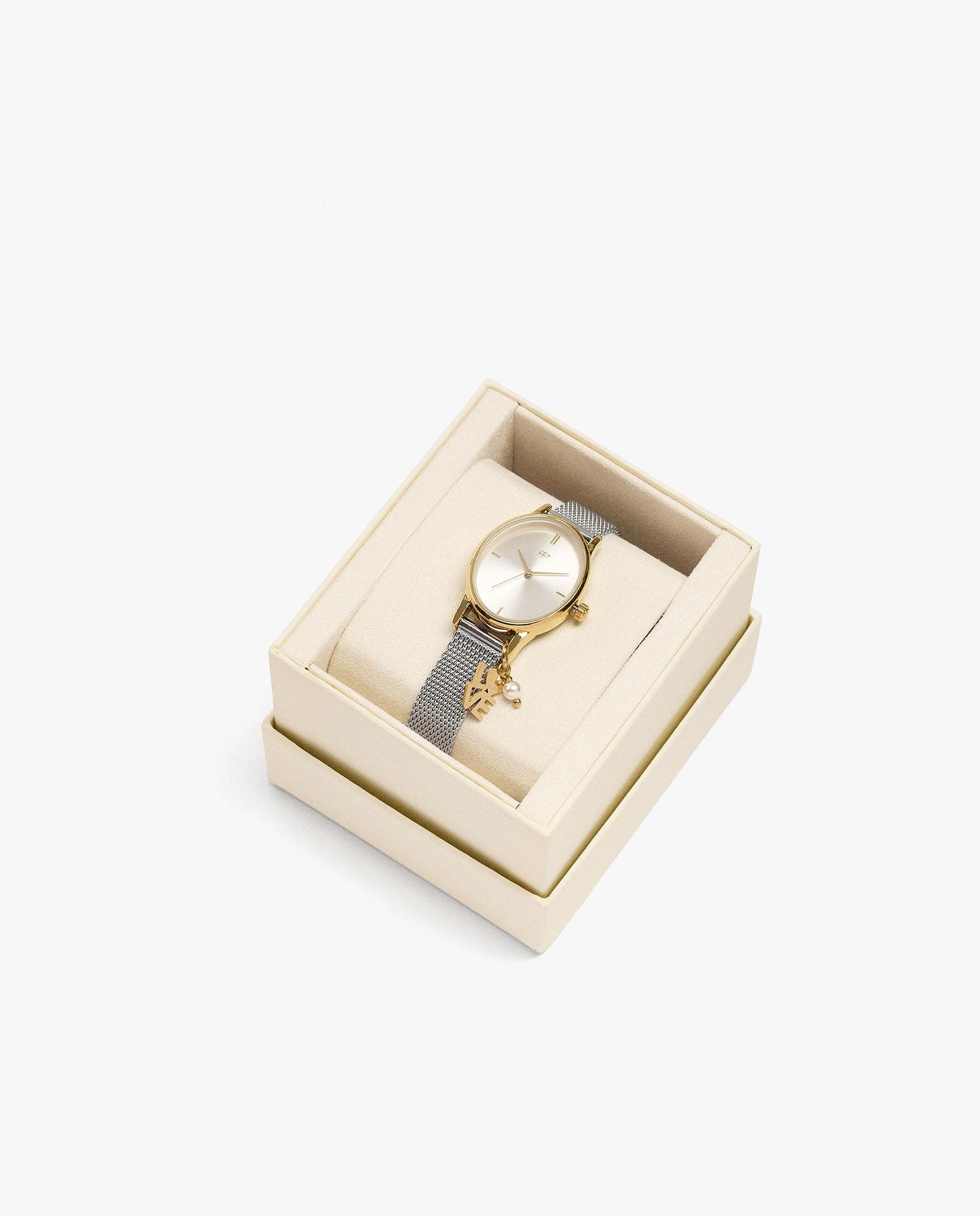 Reloj de mujer Parfois de acero inoxidable con abalorios decorativos - Multicolor Multicolor-4