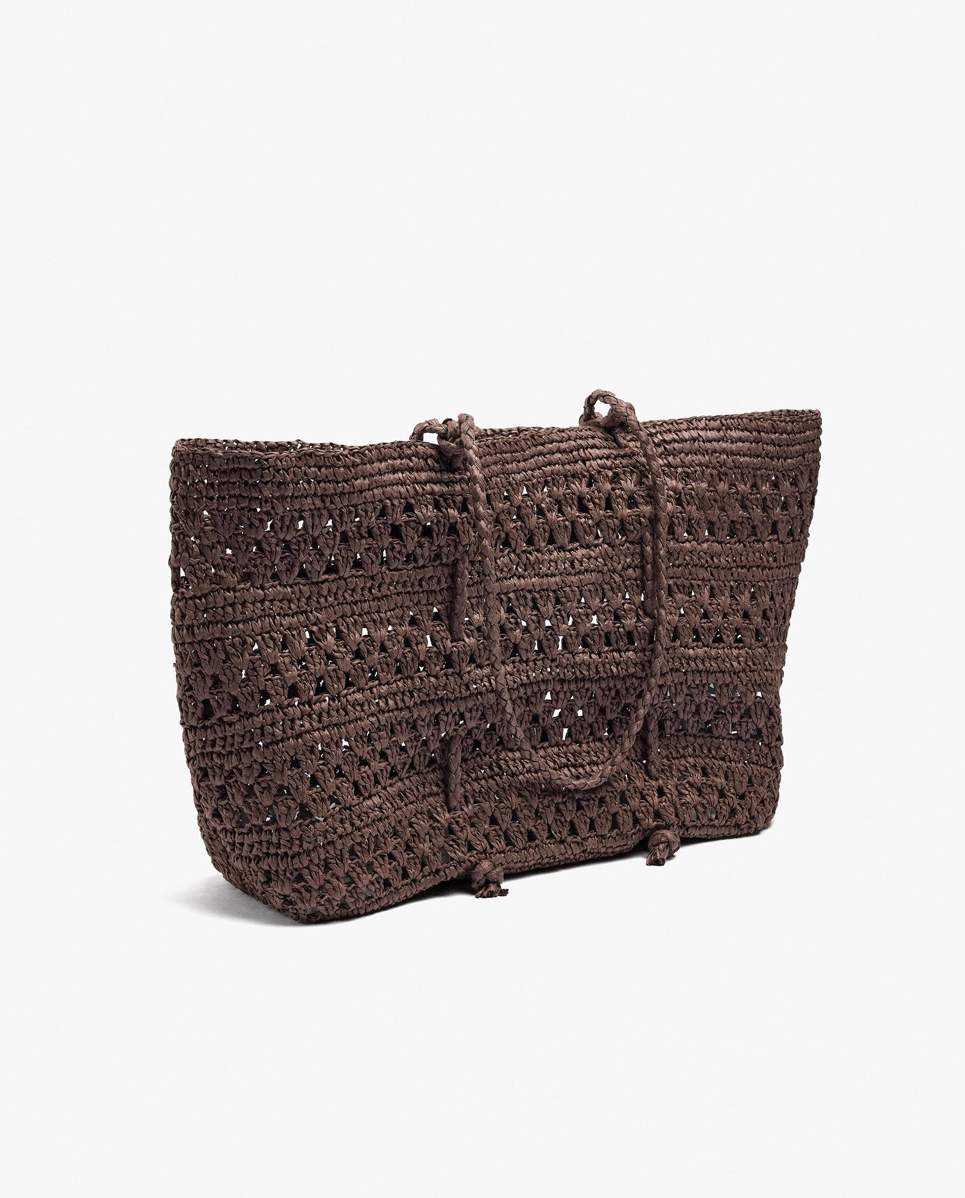 Shopper trenzado con llavero extraíble en liso - Parfois - Marrón oscuro Marrón oscuro-2