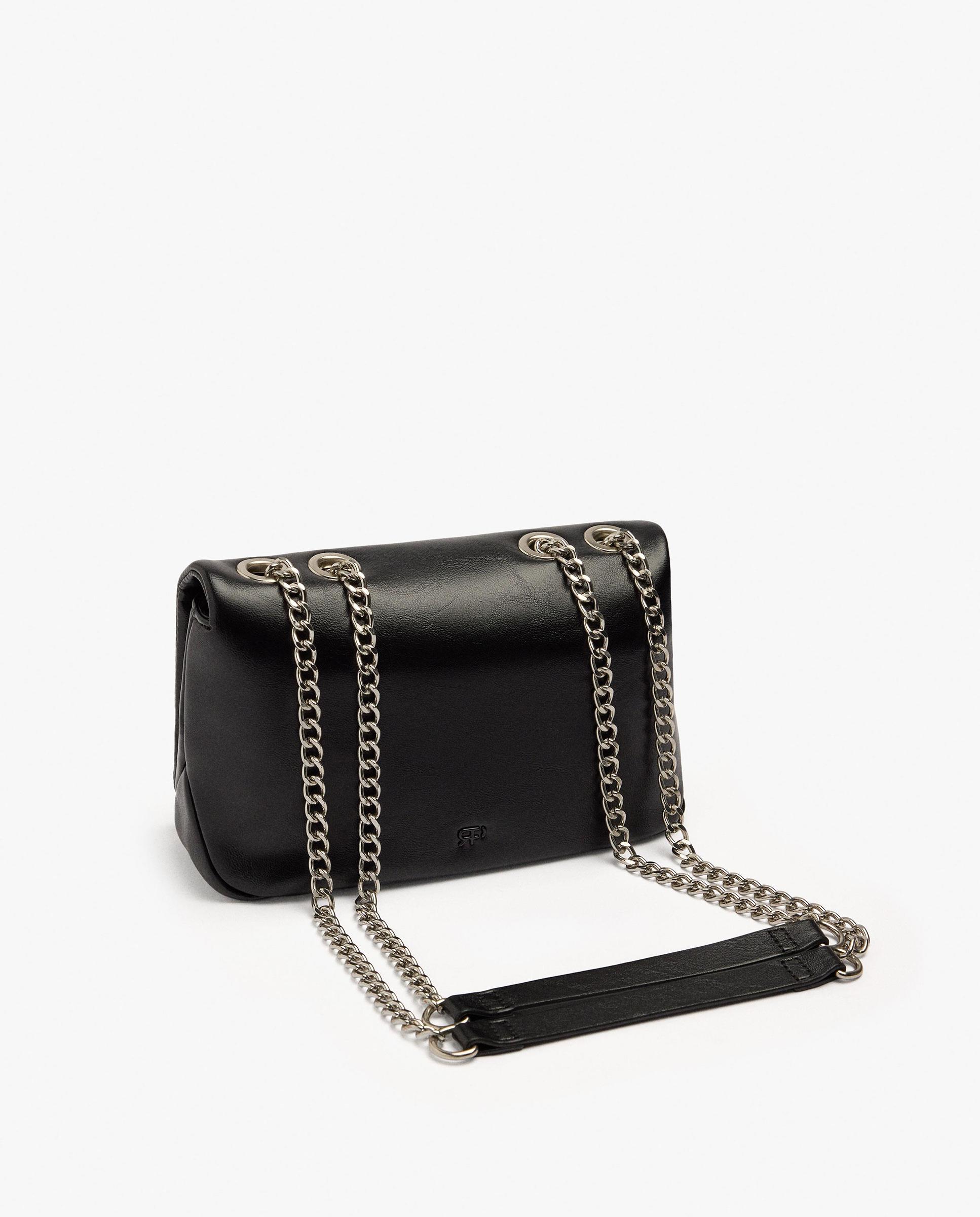 Bolso de hombro con solapa y cierre imantado con tachuelas decorativas - Parfois - Negro Negro-2